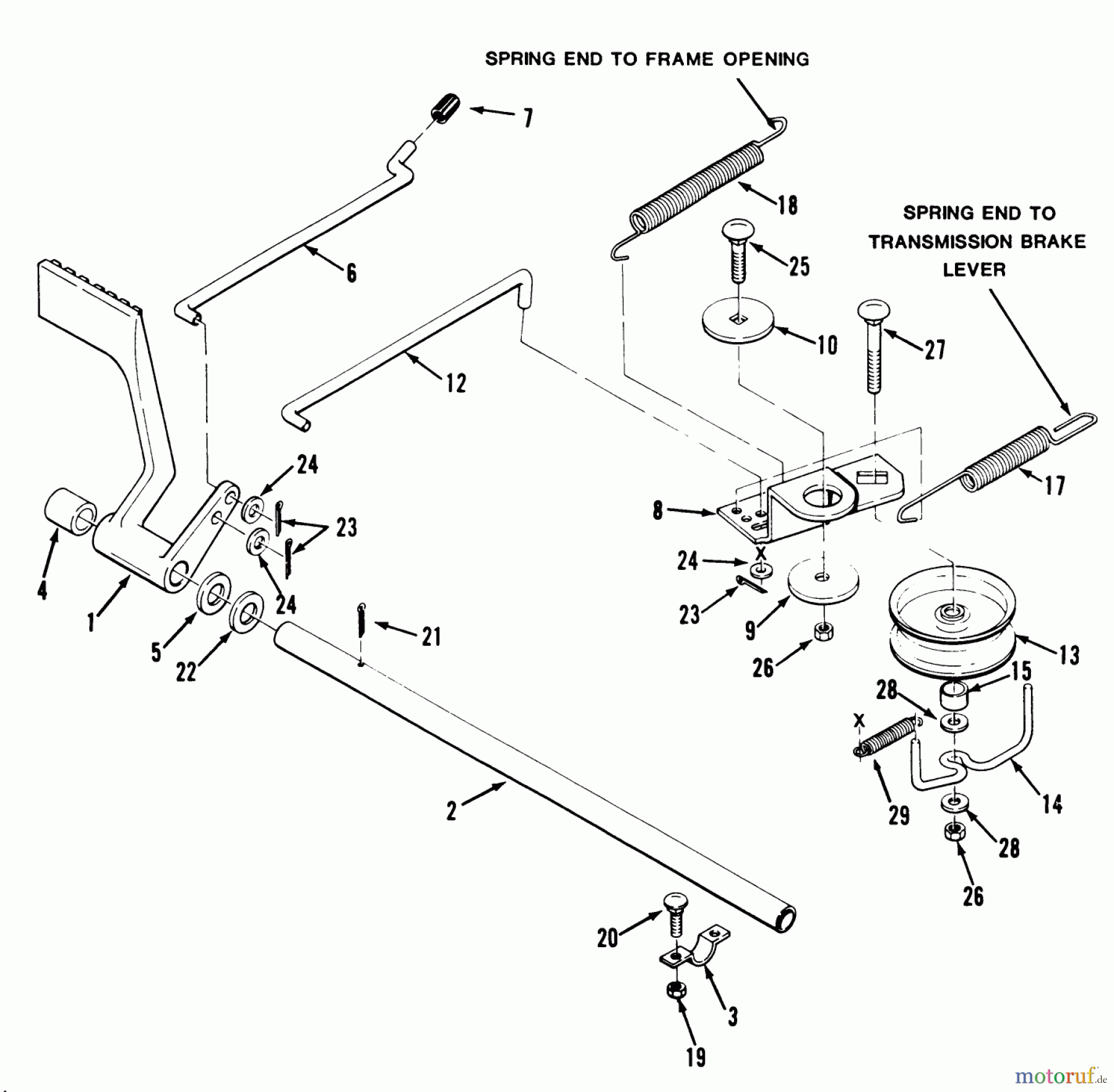 Toro Neu Mowers, Lawn & Garden Tractor Seite 1 32-12BEA3 (212-H) - Toro 212-H Tractor, 1991 (1000001-1999999) BRAKE & IDLER ASSEMBLY (212-5)
