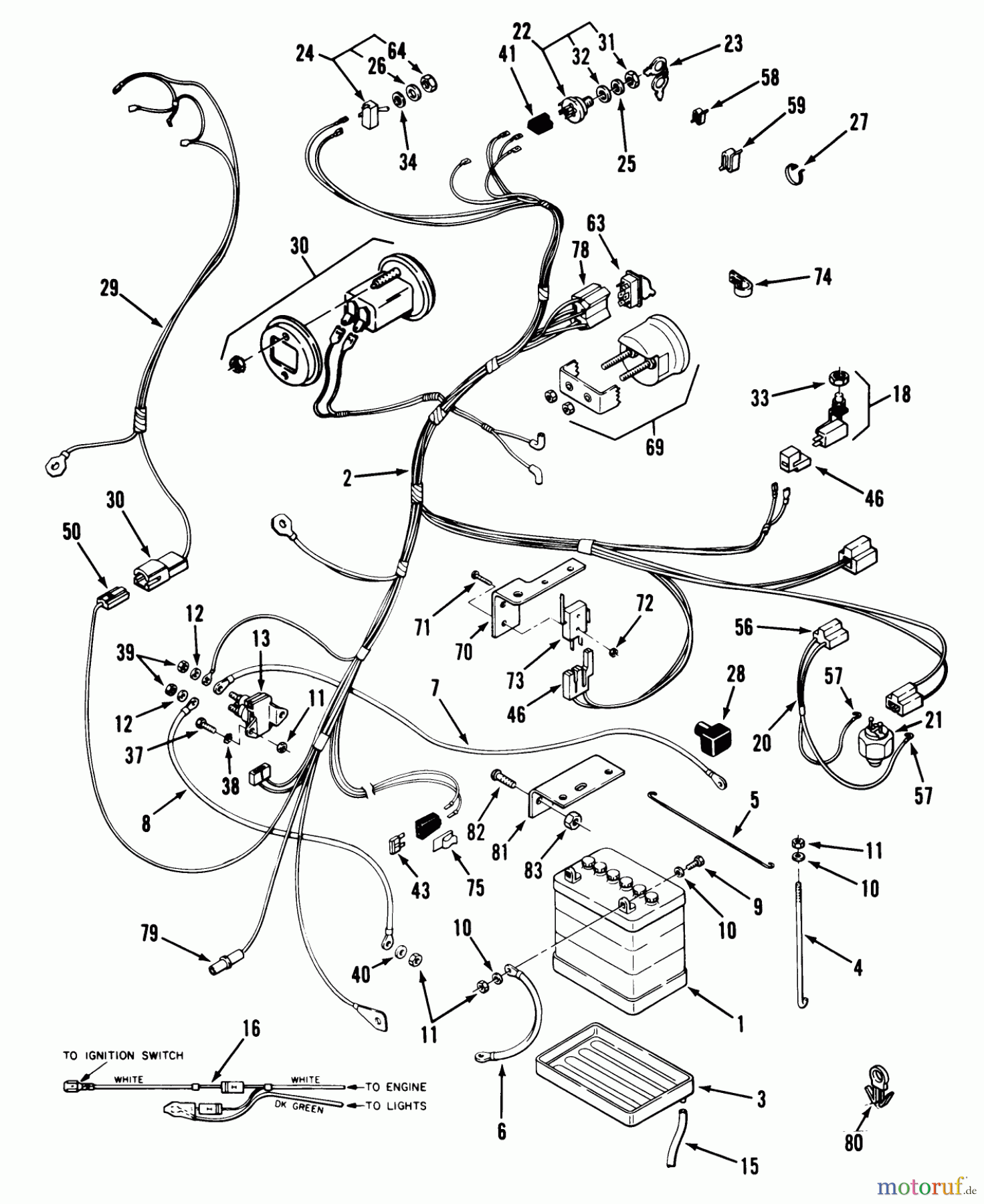 Toro Neu Mowers, Lawn & Garden Tractor Seite 1 32-12BEA3 (212-H) - Toro 212-H Tractor, 1991 (1000001-1999999) ELECTRICAL SYSTEM ASSEMBLY