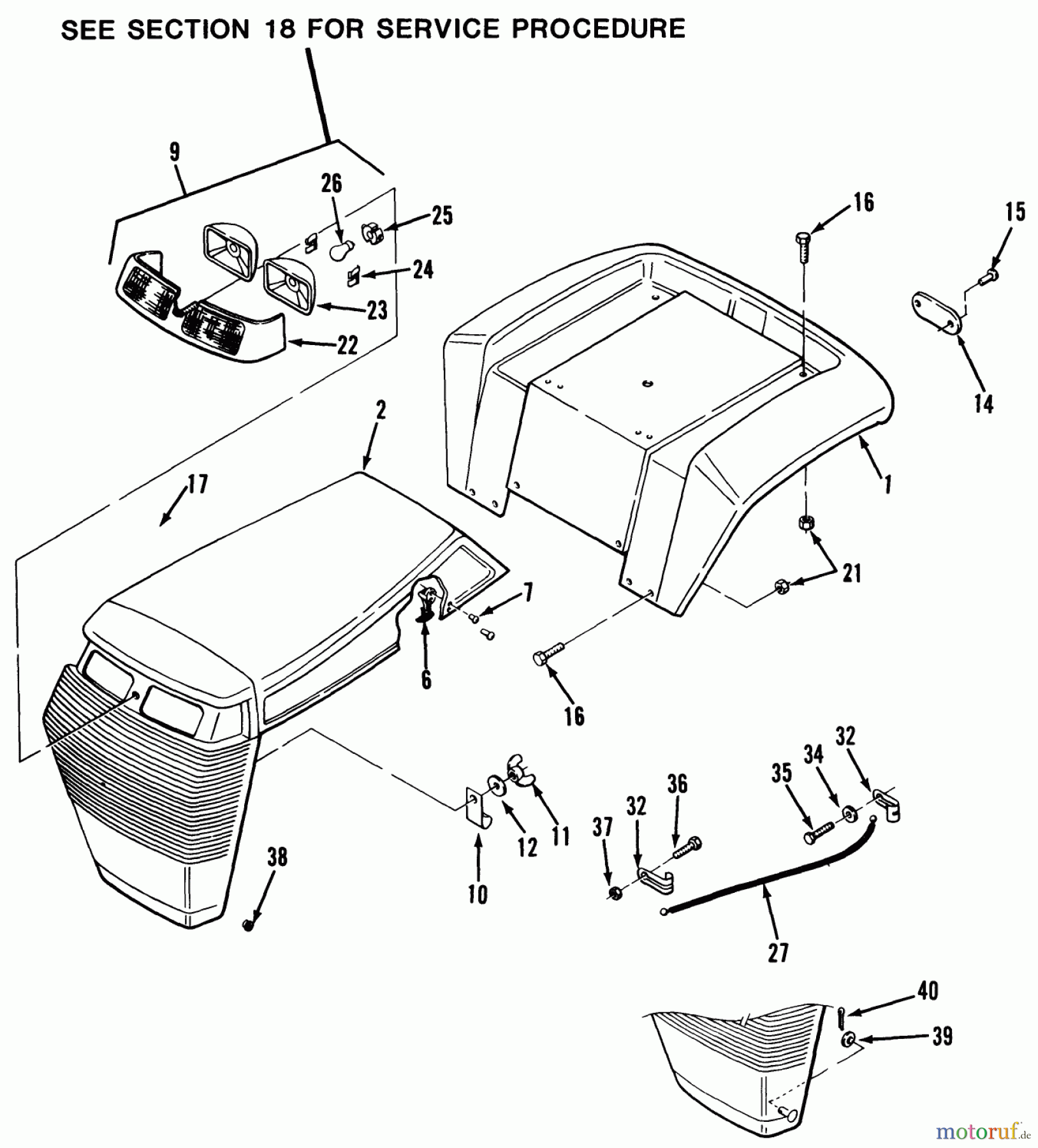Toro Neu Mowers, Lawn & Garden Tractor Seite 1 32-16BE01 (216-H) - Toro 216-H Tractor, 1990 FRAME, SHEET METAL AND COVERS