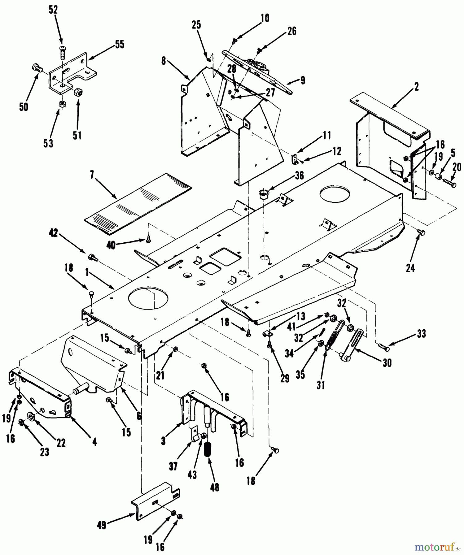 Toro Neu Mowers, Lawn & Garden Tractor Seite 1 32-16BE01 (216-H) - Toro 216-H Tractor, 1990 FRAME, SHEET METAL & COVERS