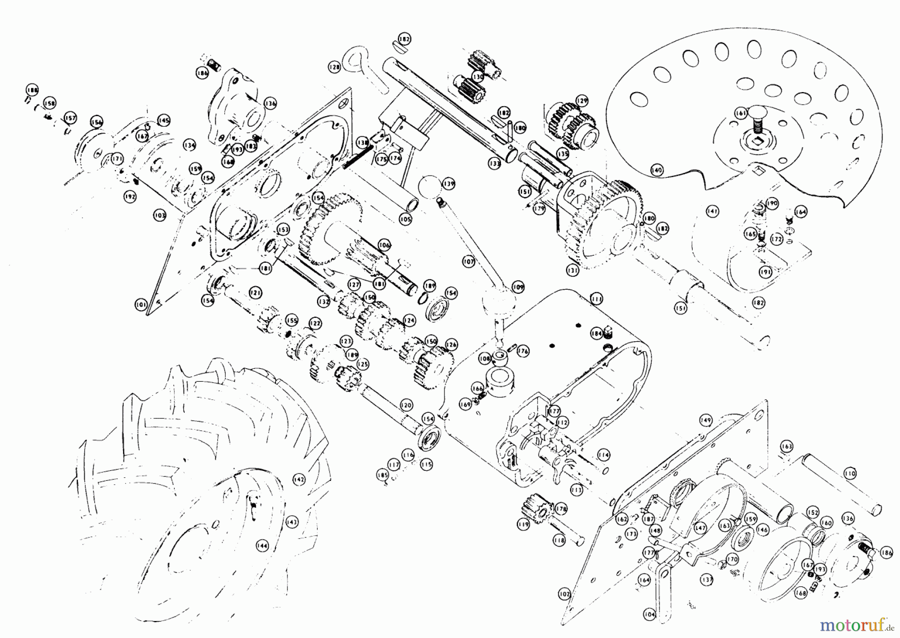  Toro Neu Mowers, Lawn & Garden Tractor Seite 1 550 - Toro 550 Suburban Tractor, 1960 PARTS LIST (REAR END)