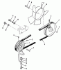 Toro 41-20O801 (520-8) - 520-8 Garden Tractor, 1990 Ersatzteile DRIVE BELT AND PULLEYS