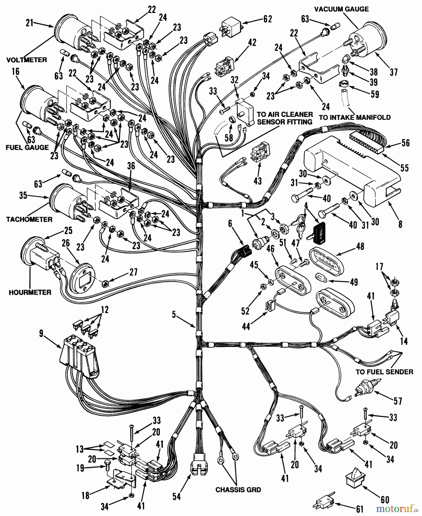 Toro Neu Mowers, Lawn & Garden Tractor Seite 1 41-20O801 (520-8) - Toro 520-8 Garden Tractor, 1990 ELECTRICAL SYSTEM #1