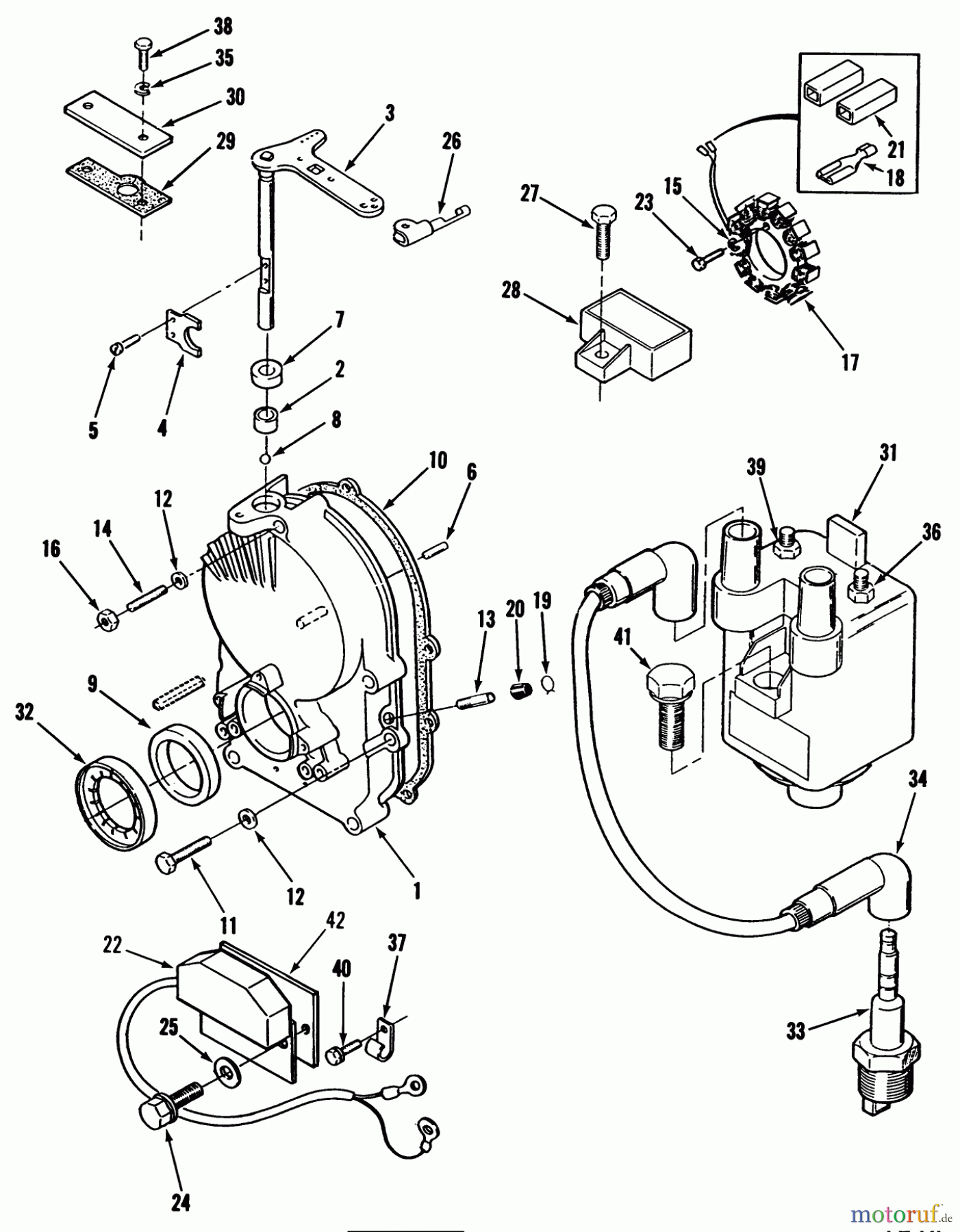 Toro Neu Mowers, Lawn & Garden Tractor Seite 1 41-20O801 (520-8) - Toro 520-8 Garden Tractor, 1990 GEARCASE AND IGNITION CONTROLS