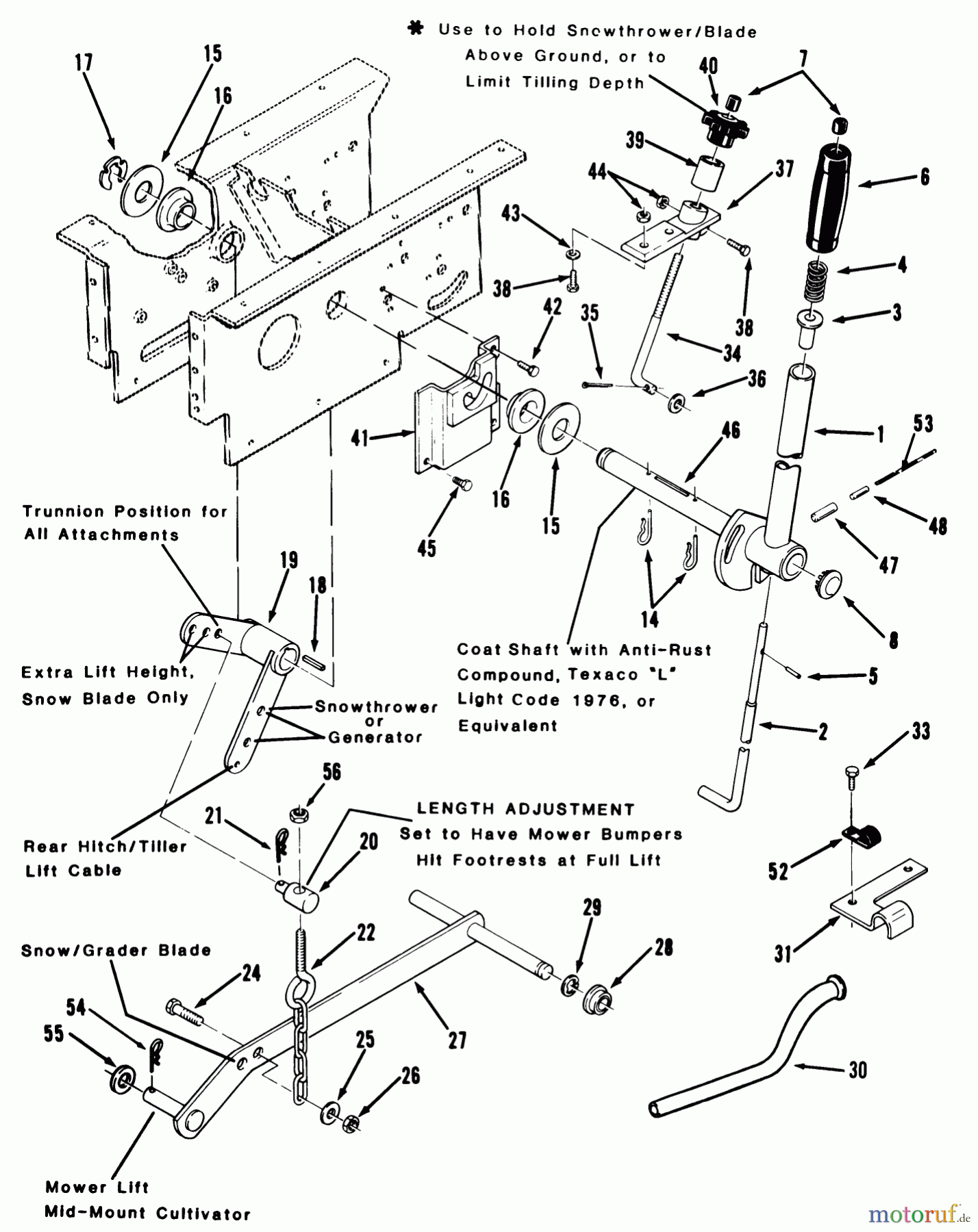  Toro Neu Mowers, Lawn & Garden Tractor Seite 1 41-20O801 (520-8) - Toro 520-8 Garden Tractor, 1990 MANUAL LIFT LINKAGE-520-8