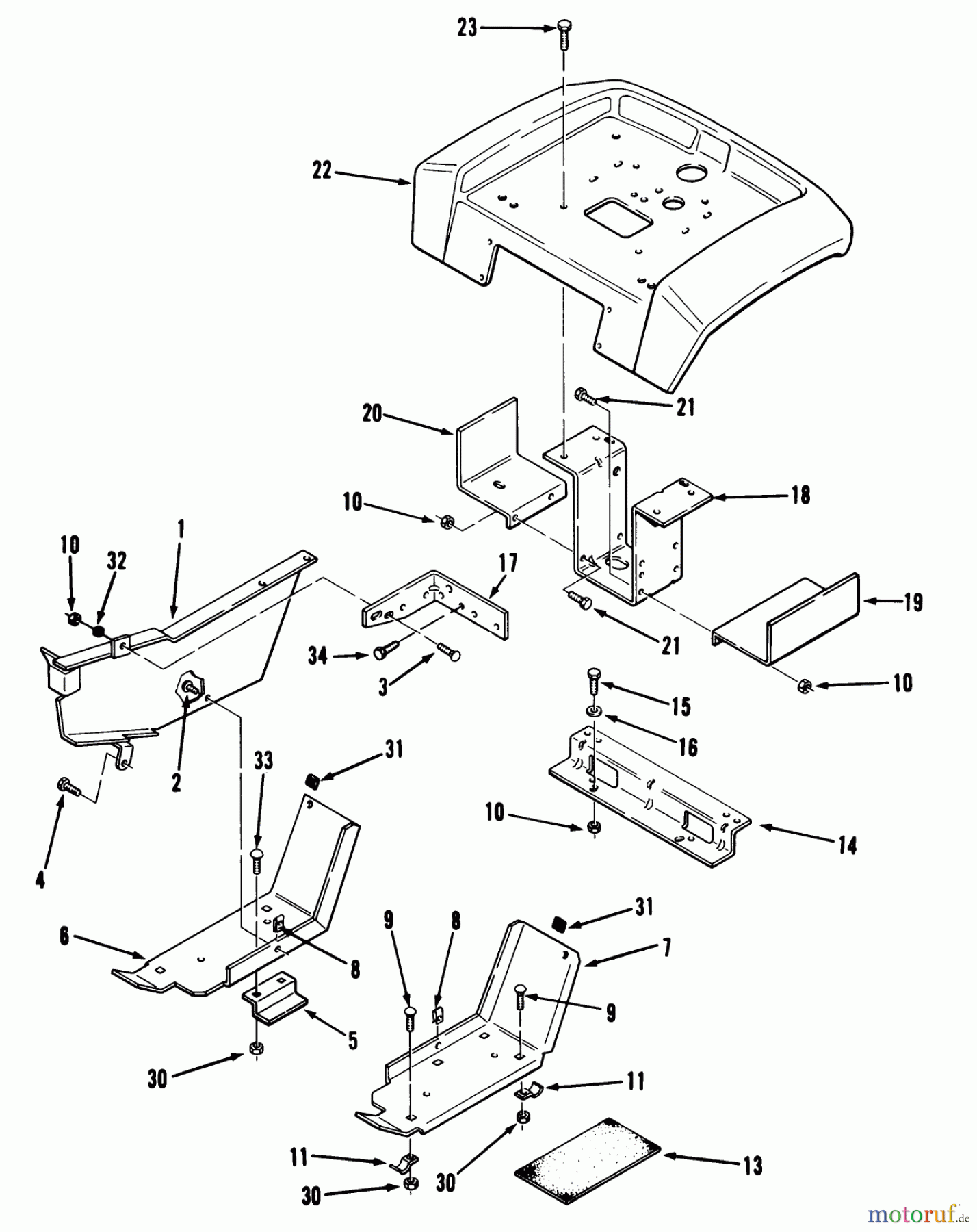 Toro Neu Mowers, Lawn & Garden Tractor Seite 1 41-20OE01 (520-H) - Toro 520-H Garden Tractor, 1990 SHEET METAL AND COVERS #3