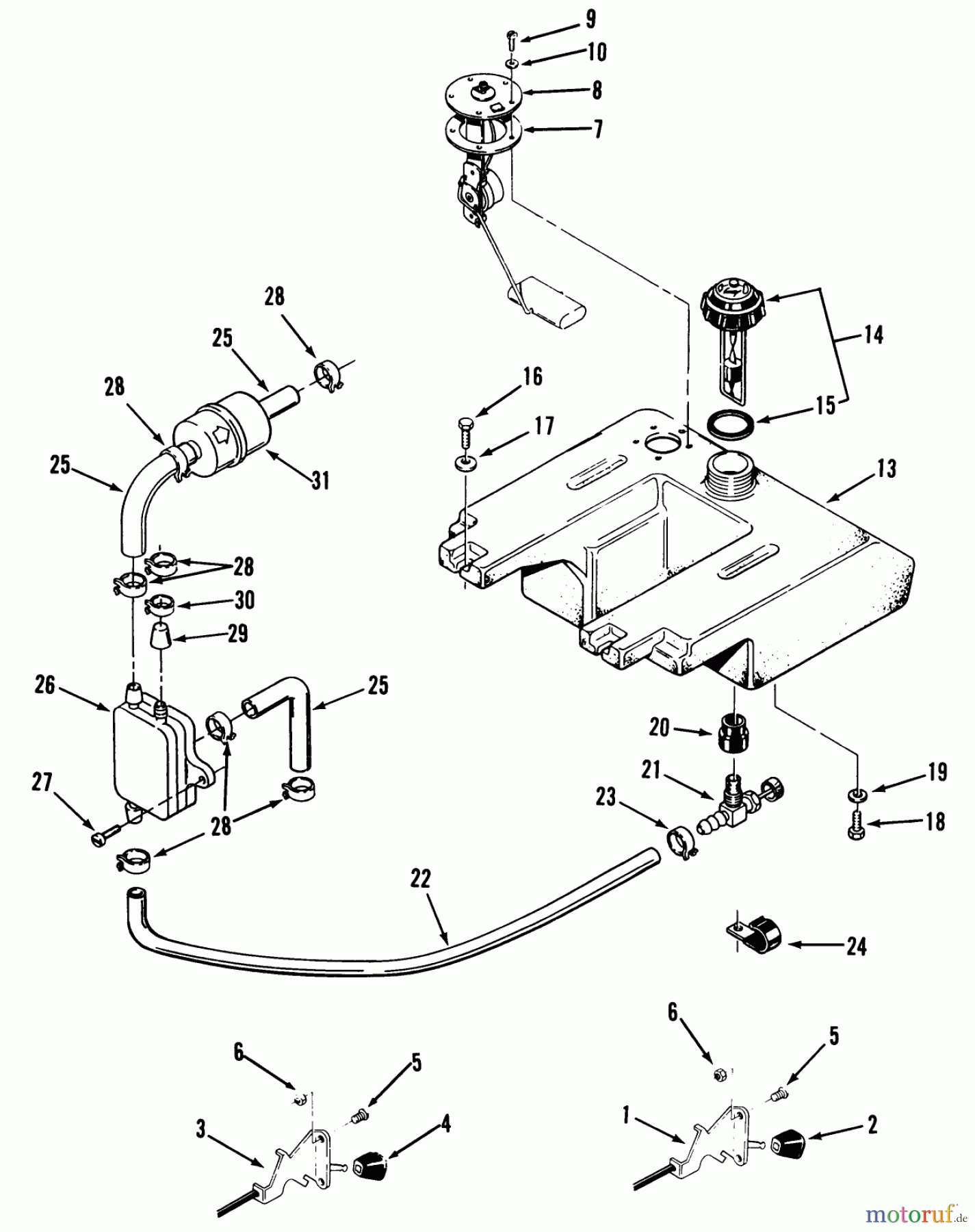 Toro Neu Mowers, Lawn & Garden Tractor Seite 1 41-20O801 (520-8) - Toro 520-8 Garden Tractor, 1990 THROTTLE CHOKE AND FUEL CONTROLS