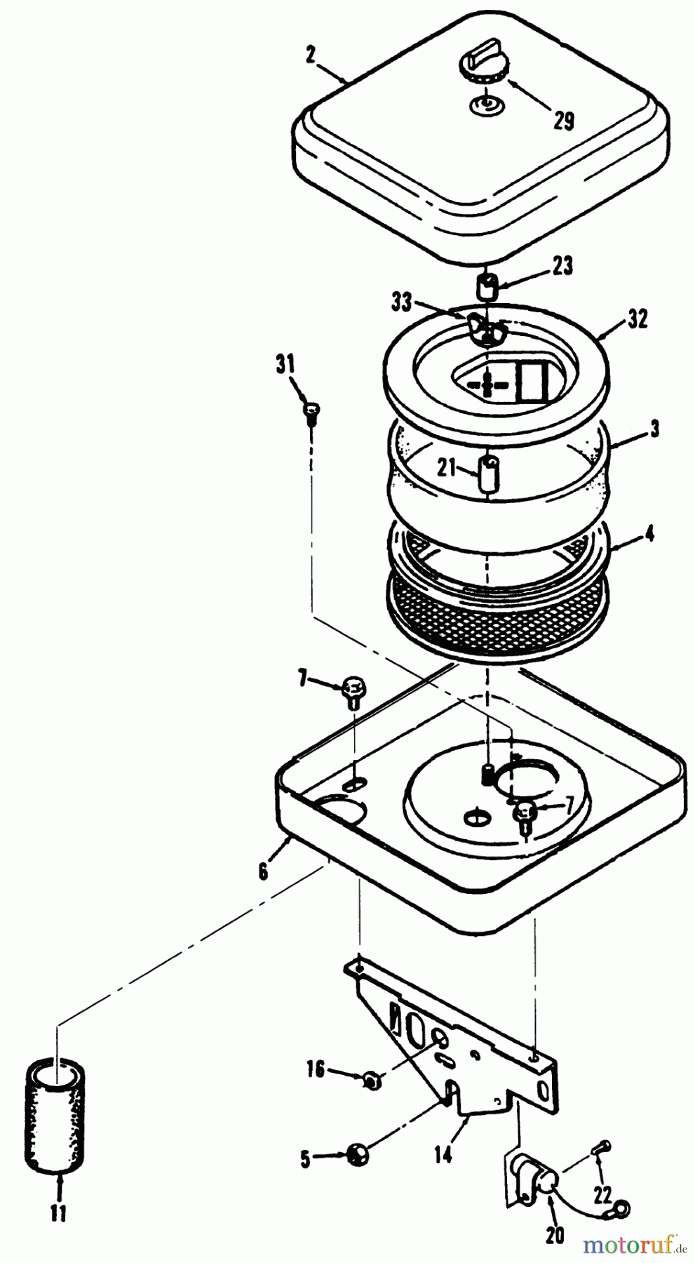 Toro Neu Mowers, Lawn & Garden Tractor Seite 1 41-20OE03 (520-H) - Toro 520-H Garden Tractor, 1992 (2000001-2999999) AIR CLEANER