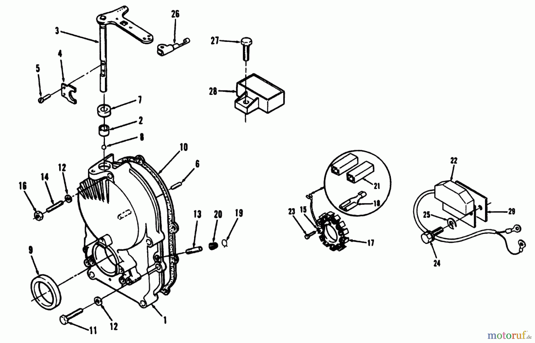  Toro Neu Mowers, Lawn & Garden Tractor Seite 1 41-20OE03 (520-H) - Toro 520-H Garden Tractor, 1992 (2000001-2999999) GEARCASE, IGNITION CONTROL, ALTERNATOR AND REGULATOR