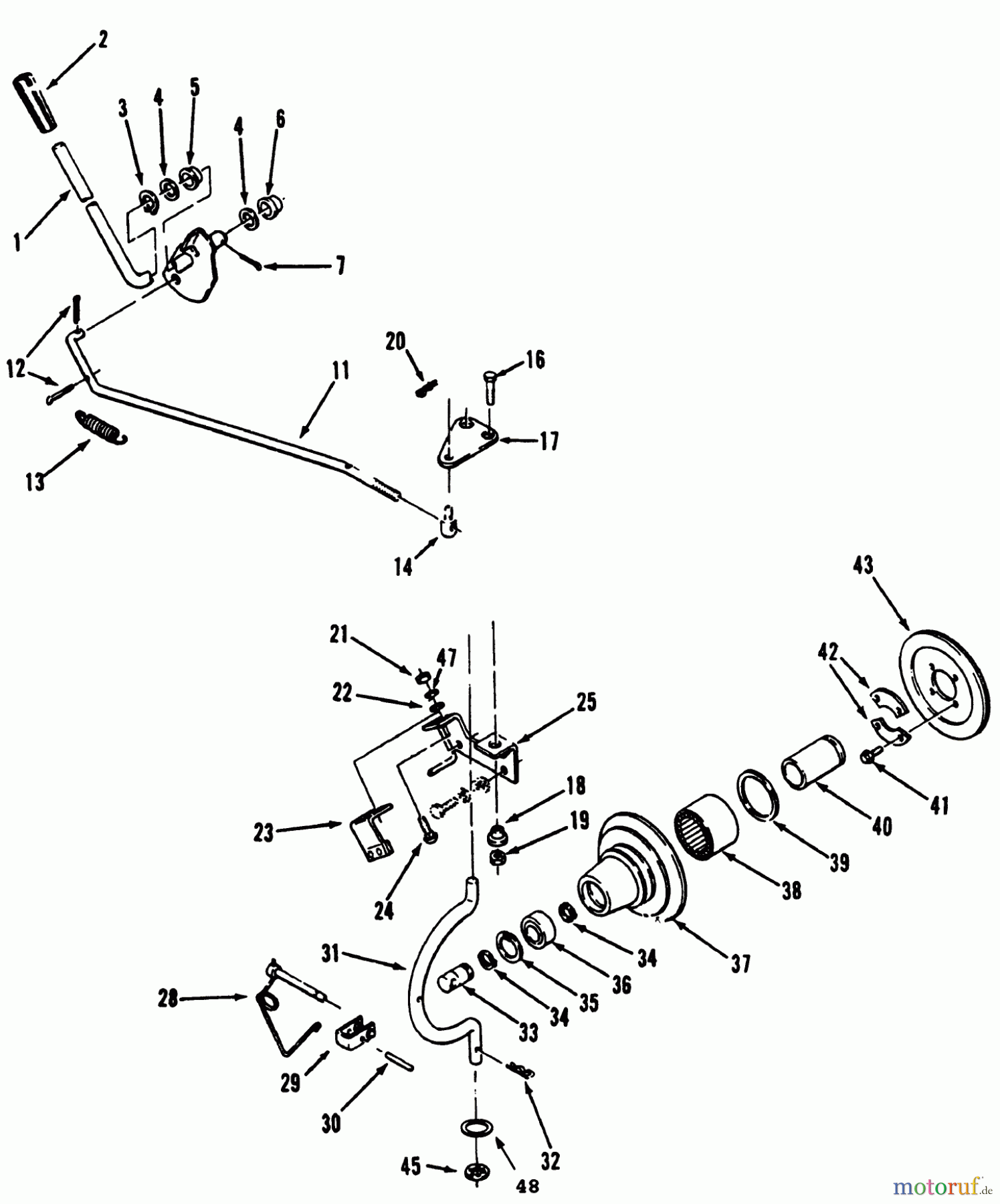 Toro Neu Mowers, Lawn & Garden Tractor Seite 1 41-20OE03 (520-H) - Toro 520-H Garden Tractor, 1992 (2000001-2999999) PTO CLUTCH AND CONTROL