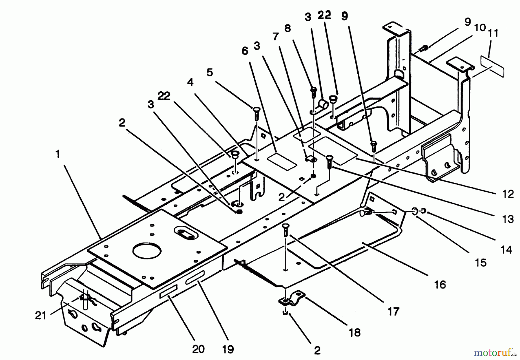 Toro Neu Mowers, Lawn & Garden Tractor Seite 1 42-16BE01 (246-H) - Toro 246-H Yard Tractor, 1992 (2000001-2999999) MAIN FRAME ASSEMBLY