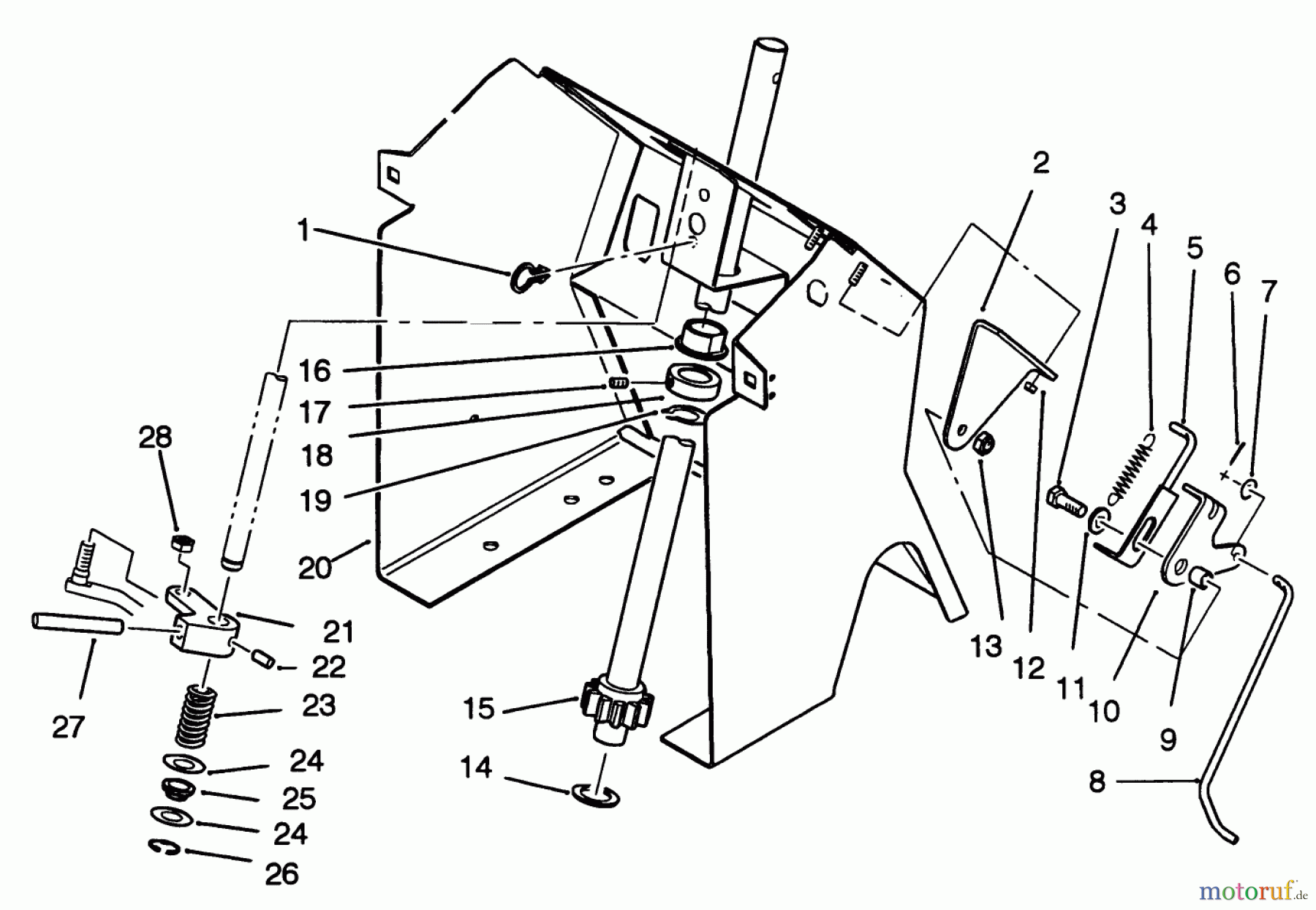  Toro Neu Mowers, Lawn & Garden Tractor Seite 1 42-16BE01 (246-H) - Toro 246-H Yard Tractor, 1992 (2000001-2999999) STEERING SHAFT AND INDICATOR ASSEMBLY