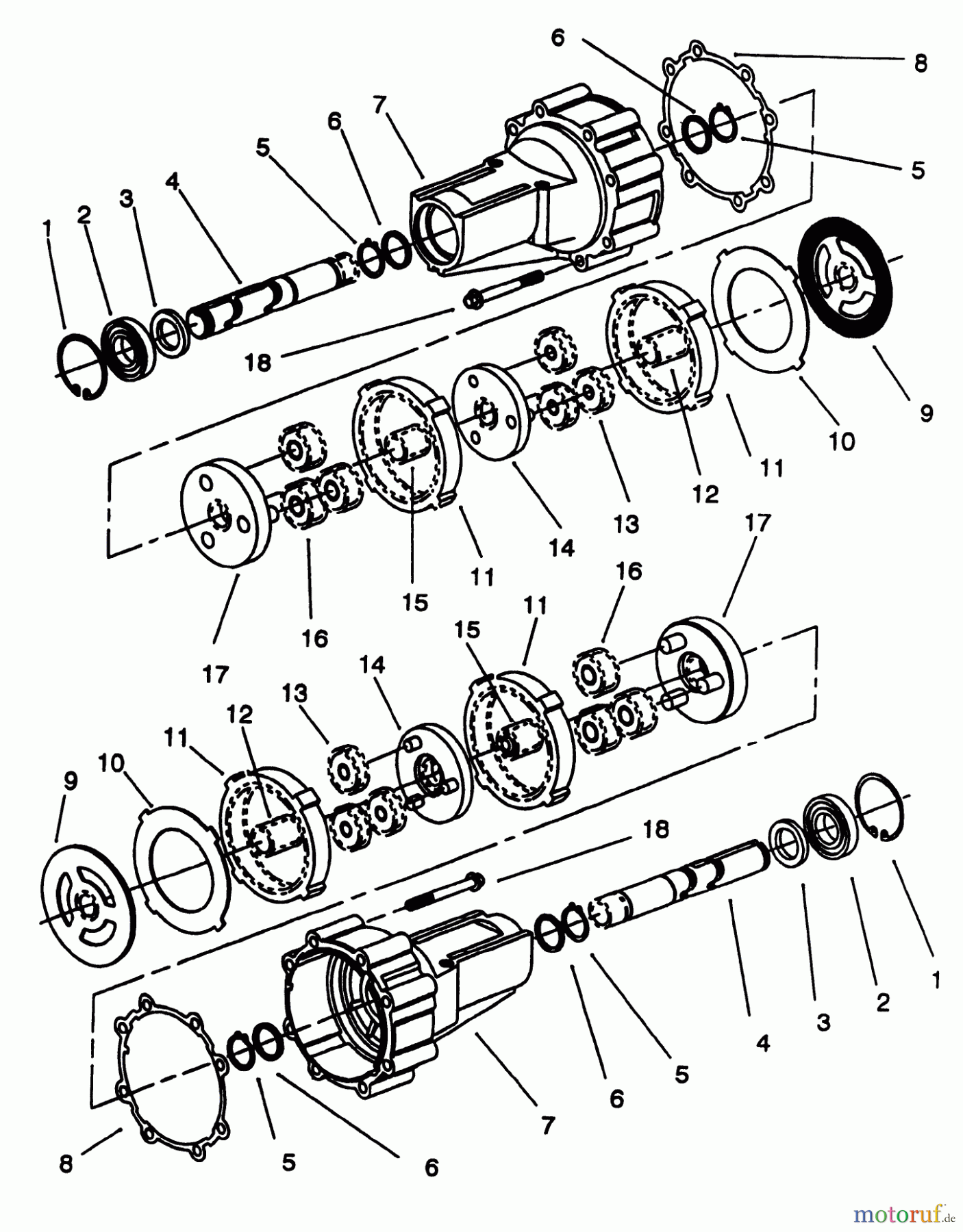 Toro Neu Mowers, Lawn & Garden Tractor Seite 1 42-16BE01 (246-H) - Toro 246-H Yard Tractor, 1992 (2000001-2999999) TRANSMISSION EATON MODEL 751-045 #2