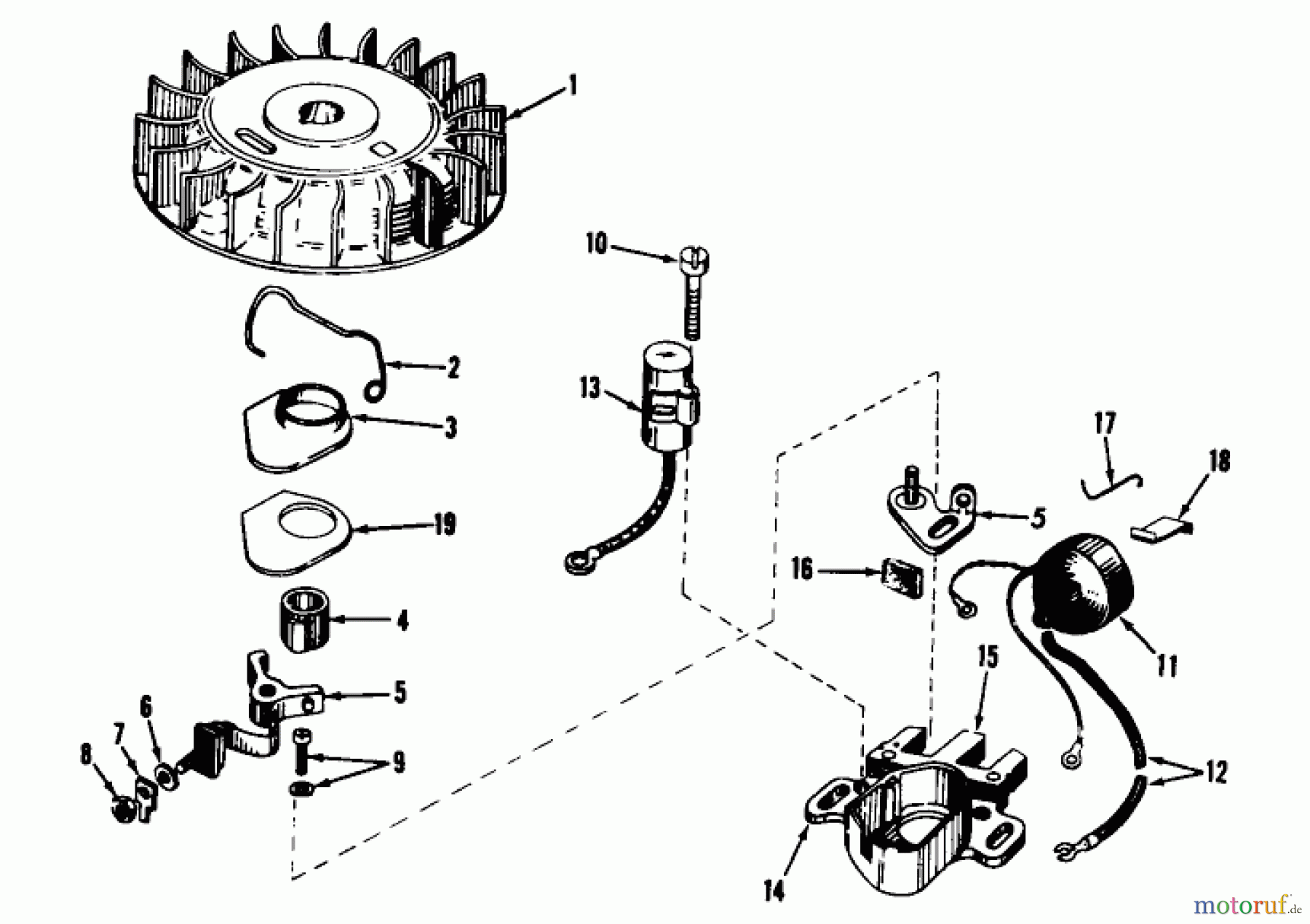  Toro Neu Mowers, Lawn & Garden Tractor Seite 1 55002 (935) - Toro 935 Recoil Lawn Tractor, 1969 (9000001-9999999) MAGNETO NO. 610689A ASSEMBLY 935