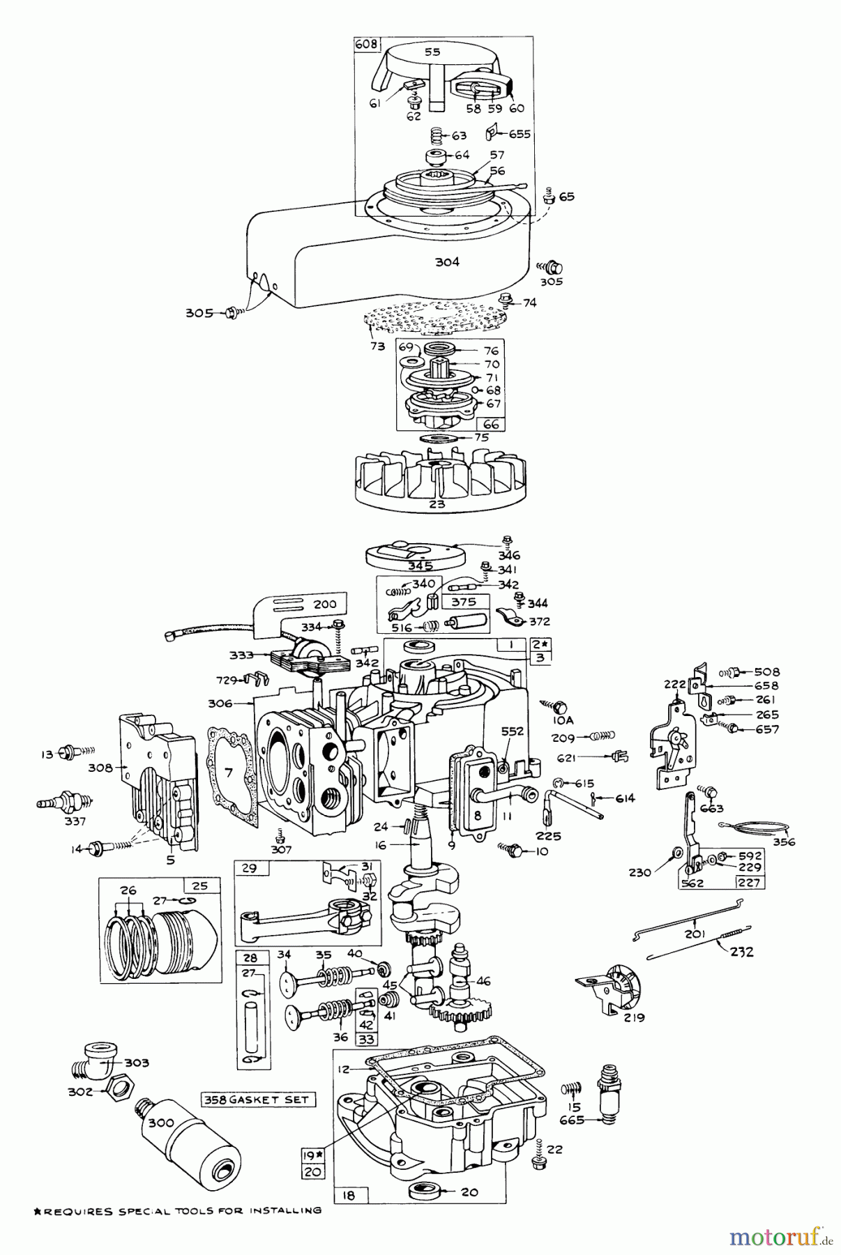Toro Neu Mowers, Lawn & Garden Tractor Seite 1 55003 (800) - Toro 800 Recoil Lawn Tractor, 1970 (0000001-0999999) ENGINE MODEL 190702 (RECOIL)