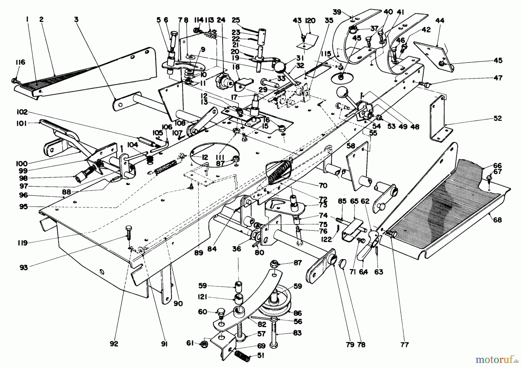 Toro Neu Mowers, Lawn & Garden Tractor Seite 1 55152 (888) - Toro 888 Toromatic Tractor, 1970 (0000001-0999999) CHASSIS ASSEMBLY