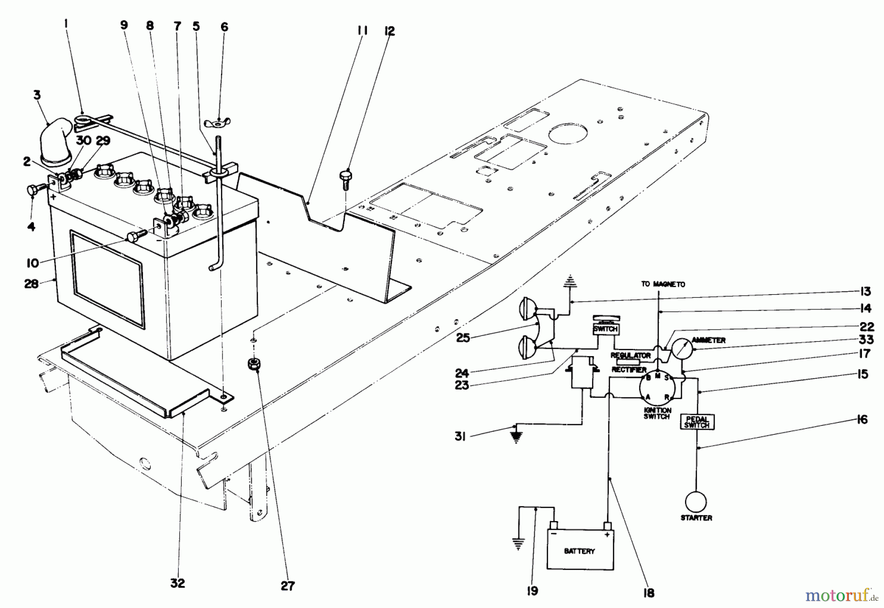 Toro Neu Mowers, Lawn & Garden Tractor Seite 1 55152 (888) - Toro 888 Toromatic Tractor, 1970 (0000001-0999999) ELECTRICAL ASSEMBLY