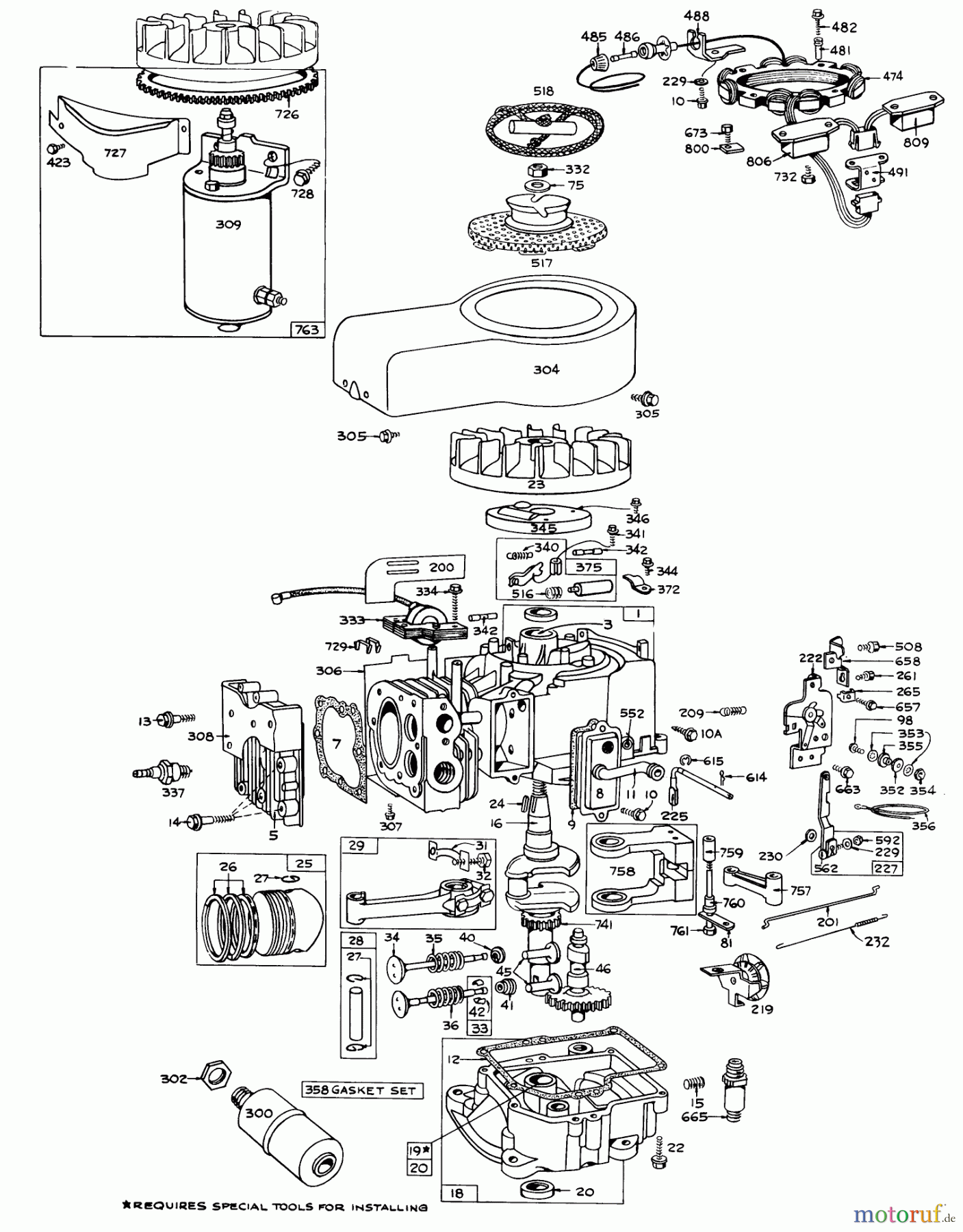 Toro Neu Mowers, Lawn & Garden Tractor Seite 1 55152 (888) - Toro 888 Toromatic Tractor, 1970 (0000001-0999999) ENGINE MODEL 191707