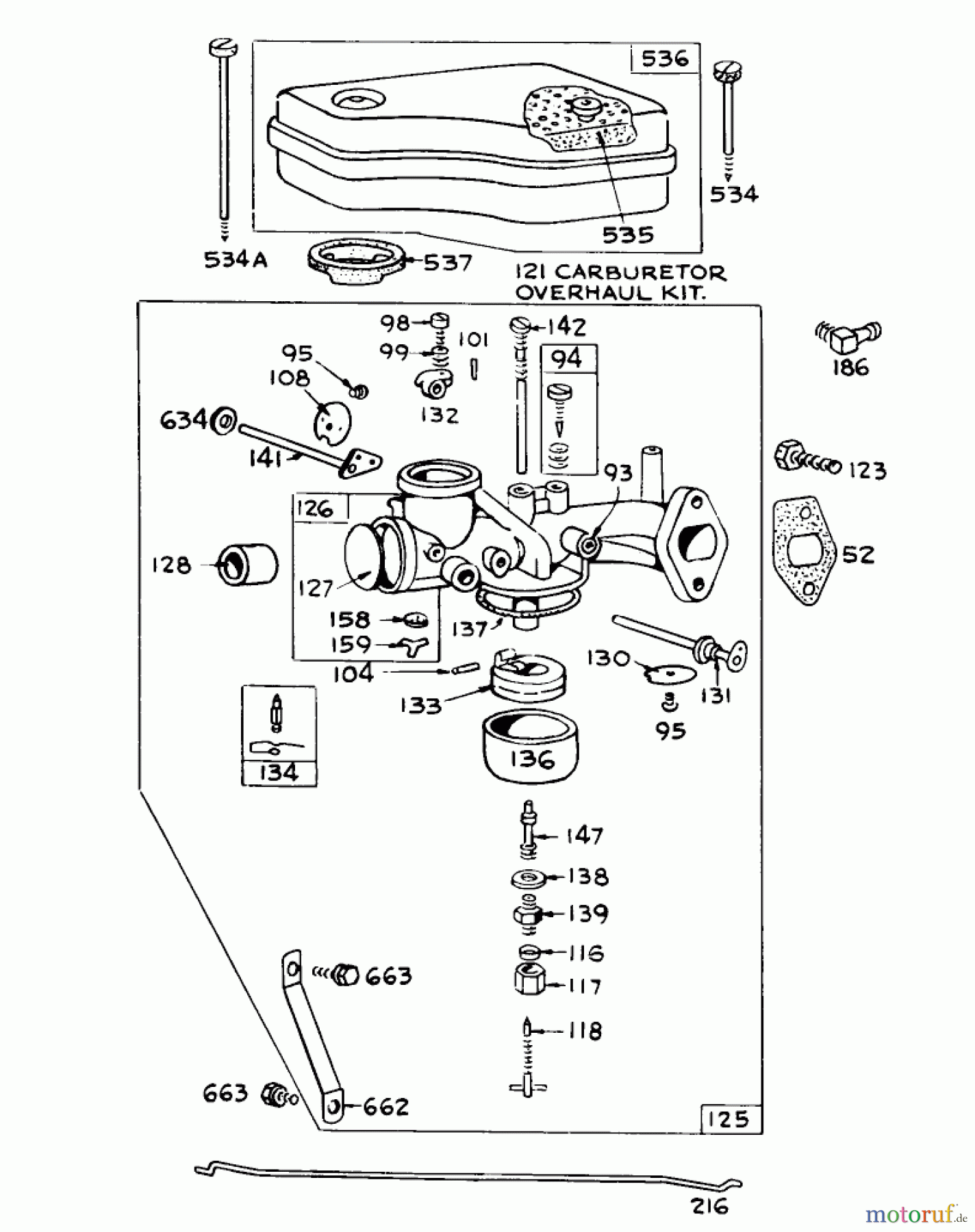 Toro Neu Mowers, Lawn & Garden Tractor Seite 1 55152 (888) - Toro 888 Toromatic Tractor, 1970 (0000001-0999999) MODEL 390417 CARBURETOR ASSEMBLY