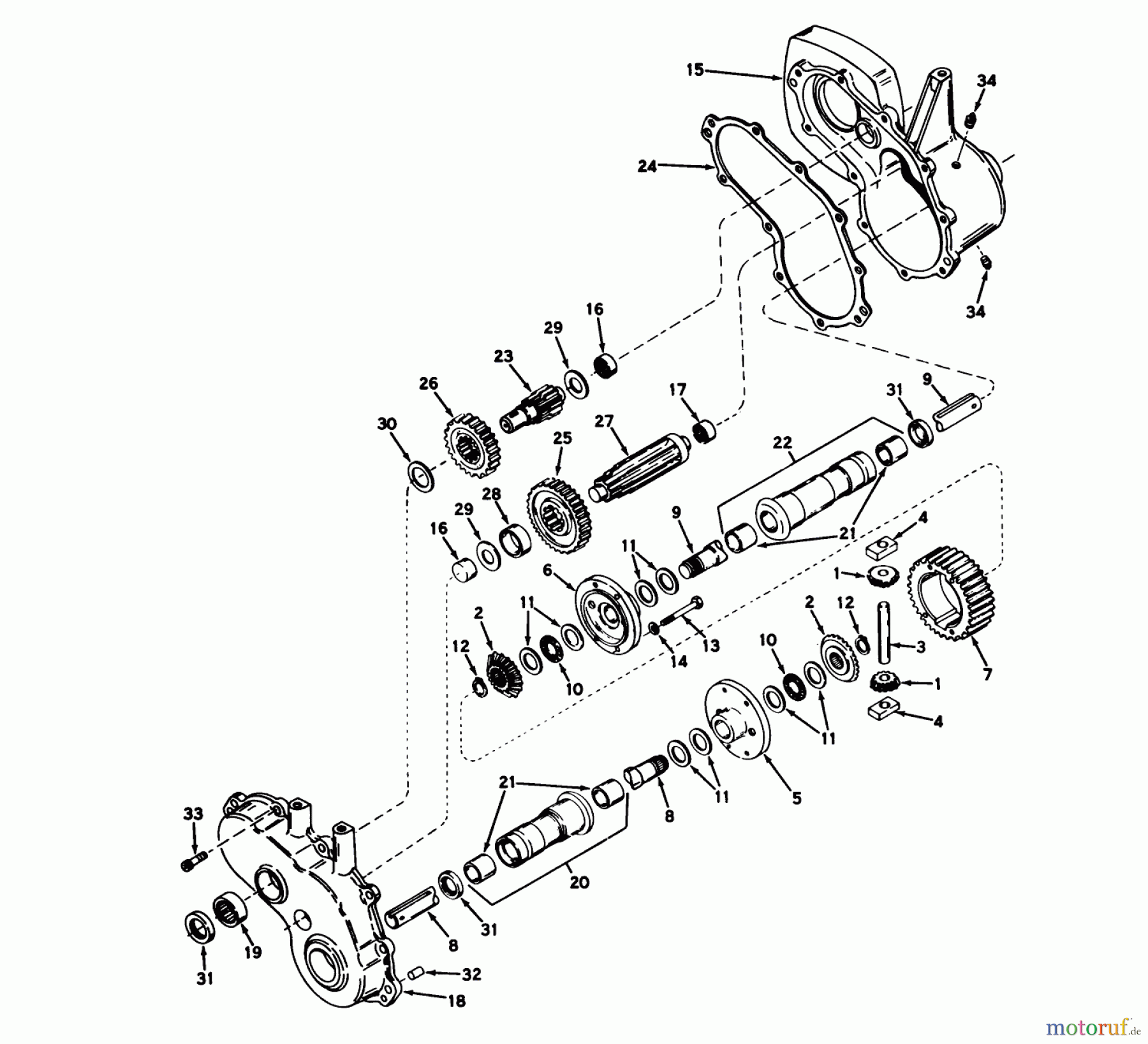  Toro Neu Mowers, Lawn & Garden Tractor Seite 1 55275 (888) - Toro 888 Toromatic Tractor, 1972 (2000001-2999999) TRANSAXLE (PEERLESS) MODEL NO. 1302 ASSEMBLY