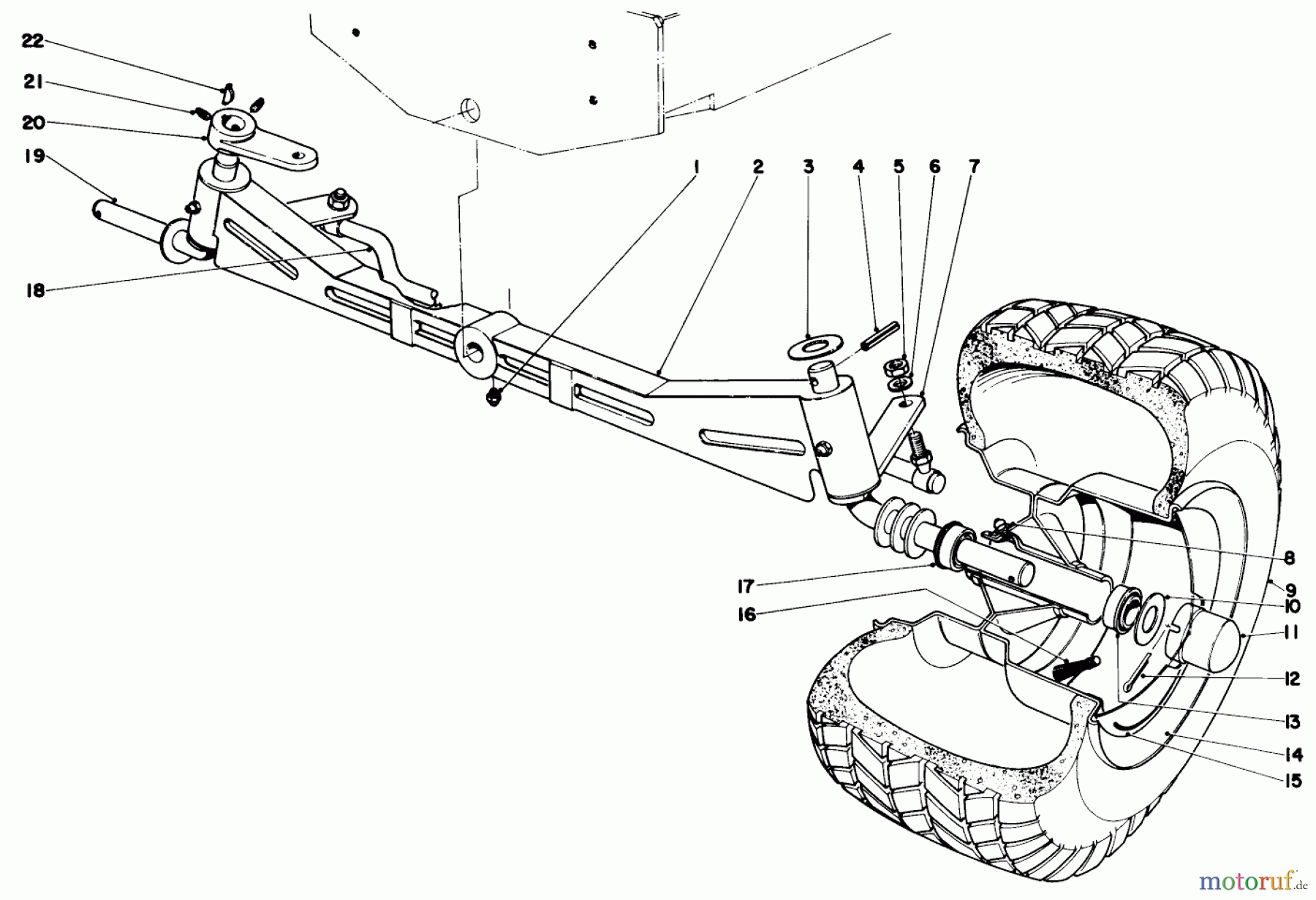 Toro Neu Mowers, Lawn & Garden Tractor Seite 1 55302 (950) - Toro 950 Suburban Lawn Tractor, 1969 (9000001-9999999) FRONT AXLE ASSEMBLY