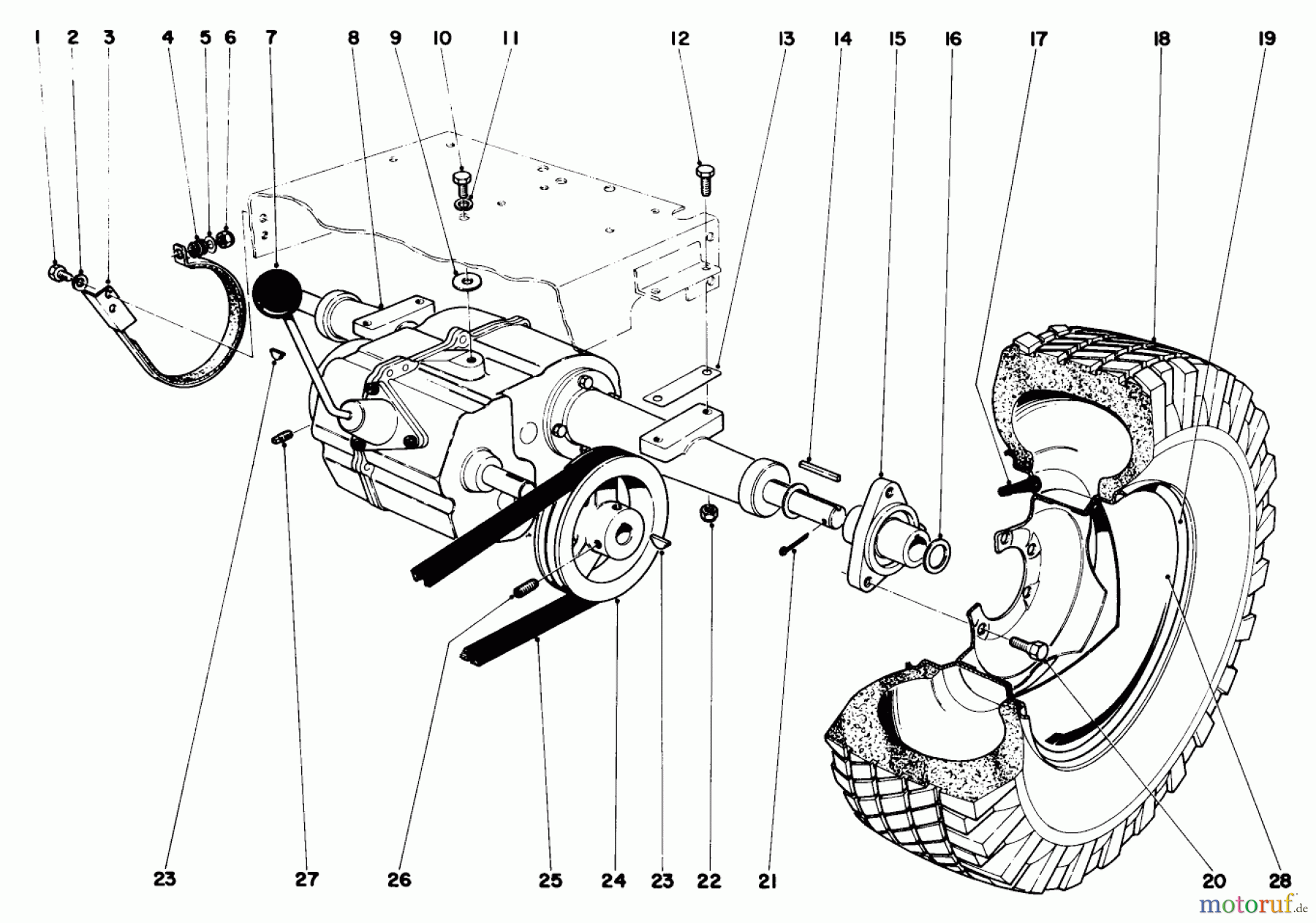 Toro Neu Mowers, Lawn & Garden Tractor Seite 1 55302 (950) - Toro 950 Suburban Lawn Tractor, 1969 (9000001-9999999) REAR AXLE ASSEMBLY