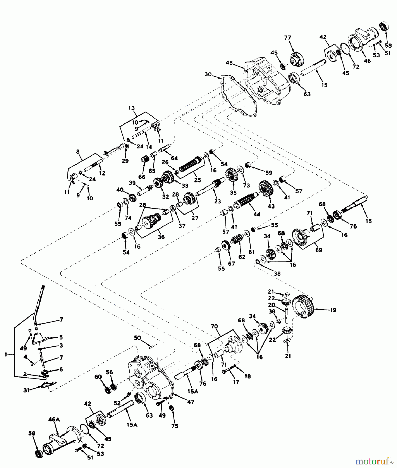 Toro Neu Mowers, Lawn & Garden Tractor Seite 1 55302 (950) - Toro 950 Suburban Lawn Tractor, 1969 (9000001-9999999) TRANSAXLE ASSEMBLY