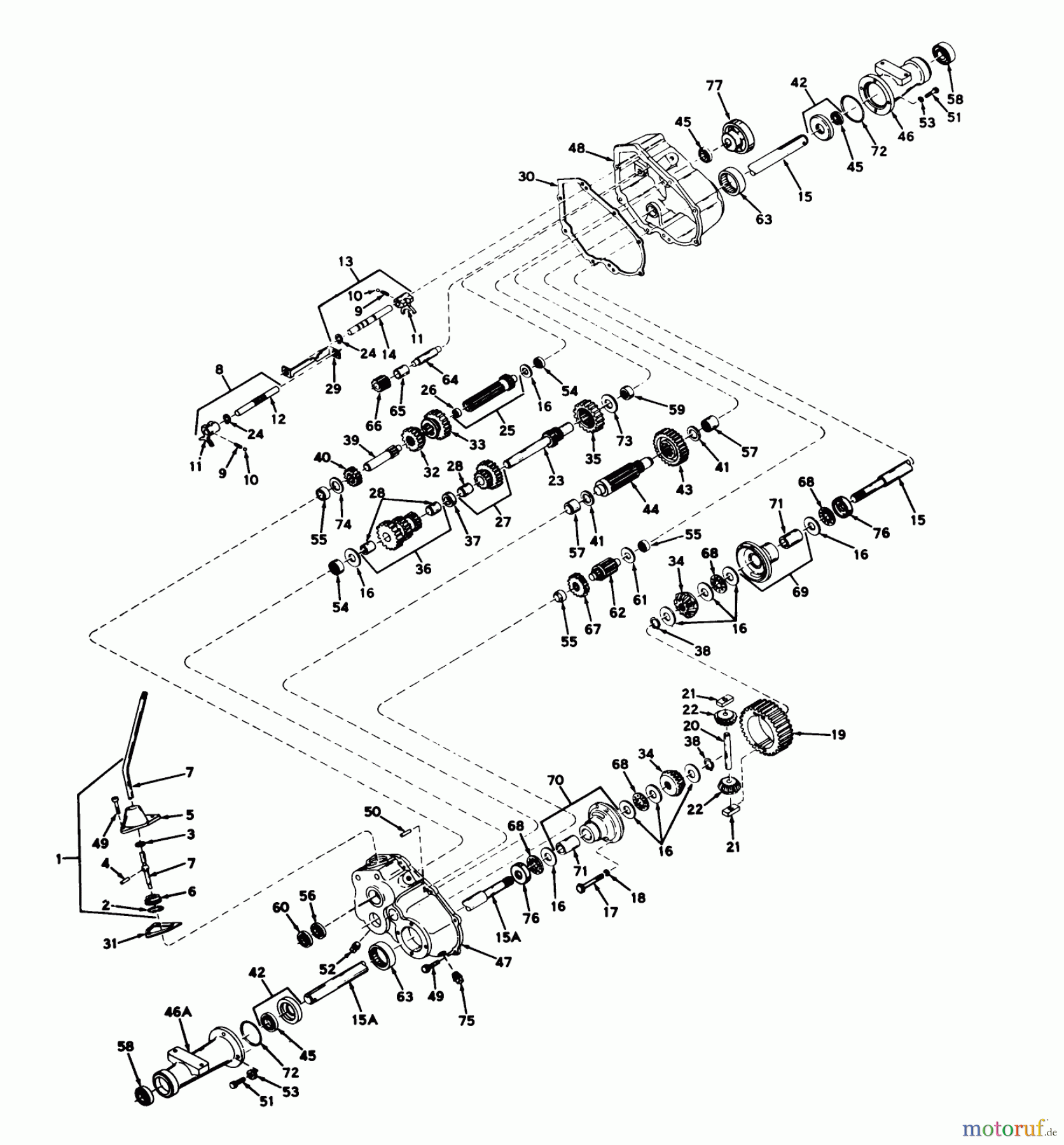 Toro Neu Mowers, Lawn & Garden Tractor Seite 1 55302 (950) - Toro 950 Suburban Lawn Tractor, 1970 (0000001-0999999) TRANSAXLE ASSEMBLY MODEL NO. 2301-A