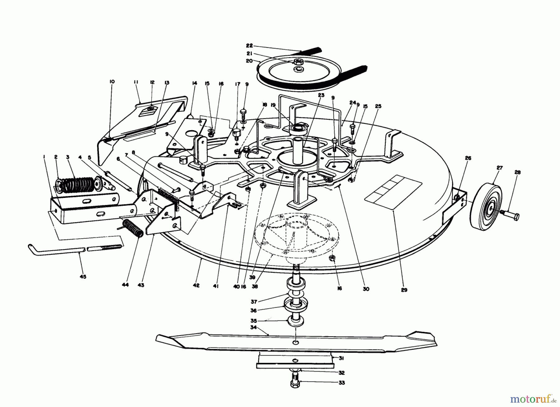 Toro Neu Mowers, Rear-Engine Rider 56176 (12-32) - Toro 12-32 Rear Engine Rider, 1991 (1000001-1999999) MOWER ASSEMBLY