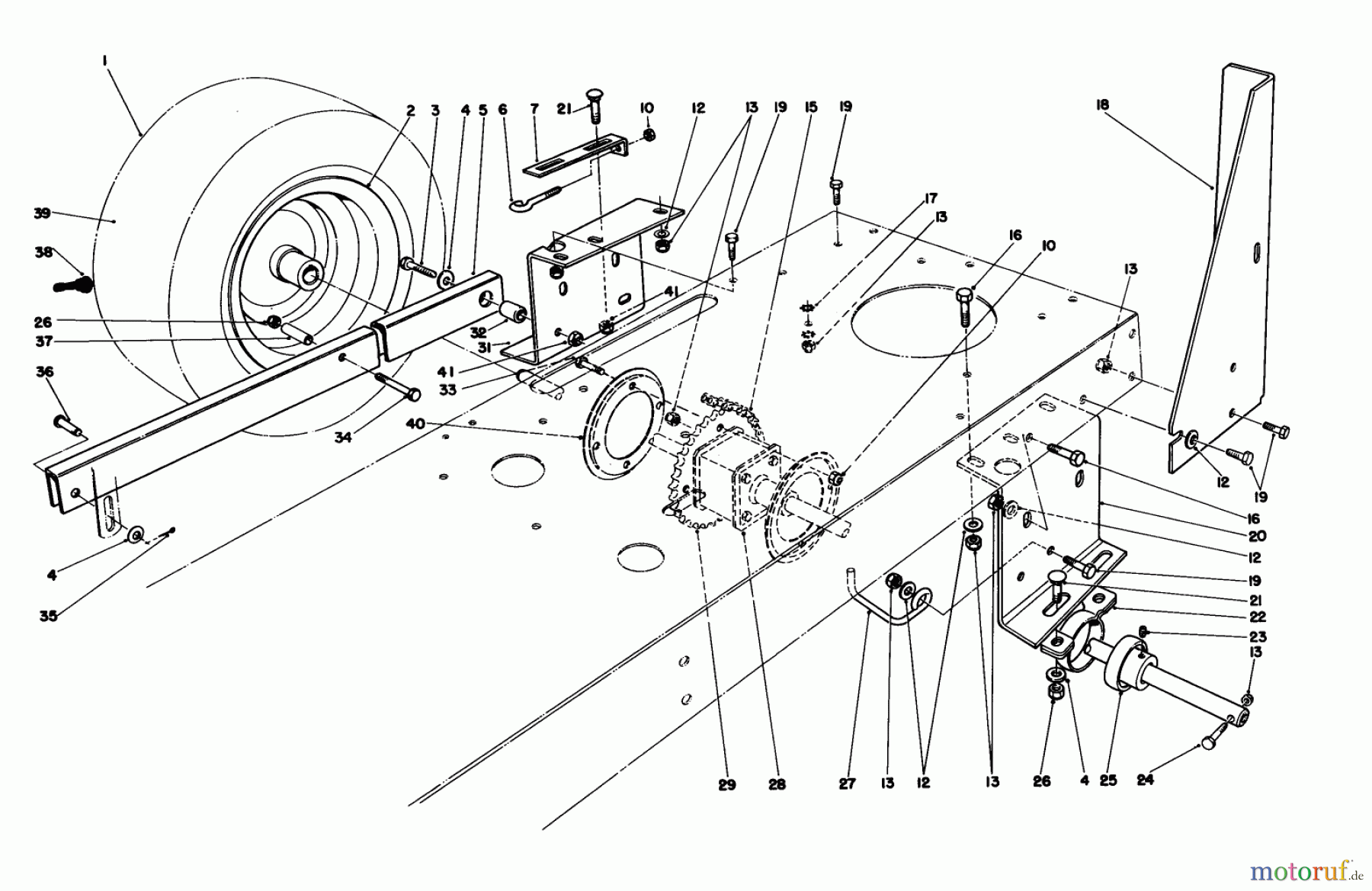 Toro Neu Mowers, Rear-Engine Rider 56176 (12-32) - Toro 12-32 Rear Engine Rider, 1991 (1000001-1999999) REAR AXLE ASSEMBLY