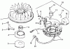 Toro 57111 - 32" Lawn Tractor, 1971 (1000001-1999999) Ersatzteile MAGNETO NO. 610816 MODEL NO. V70-125130 (ELECTRIC)