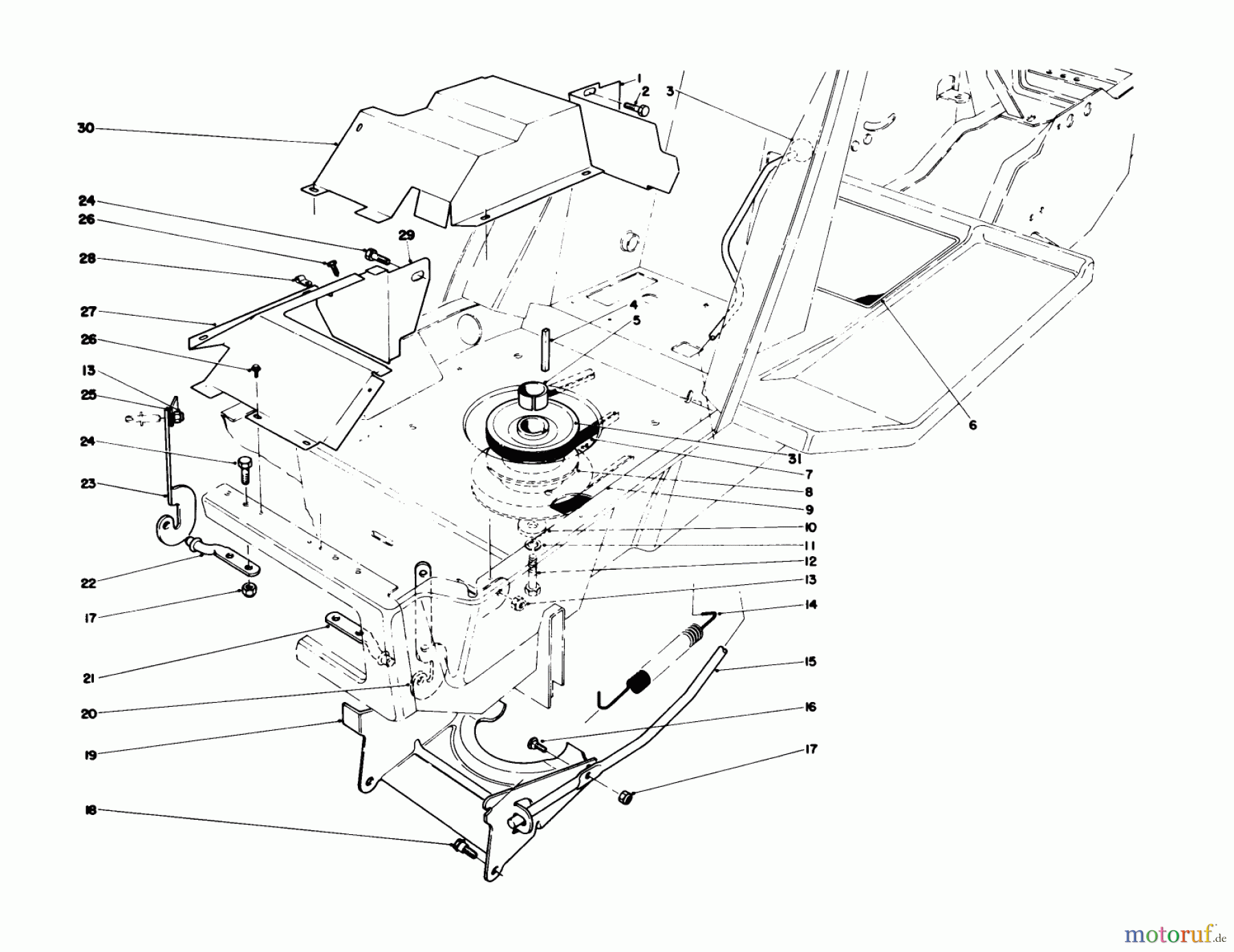 Toro Neu Mowers, Lawn & Garden Tractor Seite 1 57360 (11-32) - Toro 11-32 Lawn Tractor, 1978 (8000001-8999999) CLUTCH & ACTUATOR ASSEMBLY