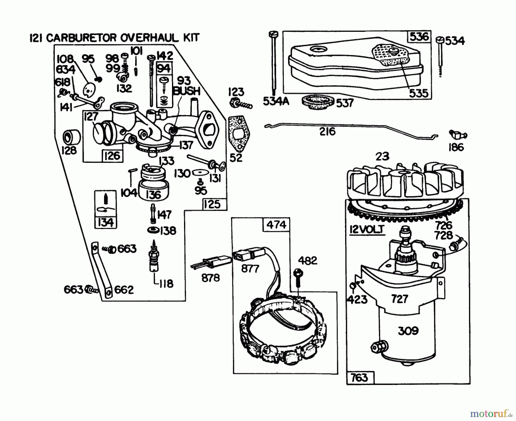 Toro Neu Mowers, Lawn & Garden Tractor Seite 1 57360 (11-32) - Toro 11-32 Lawn Tractor, 1979 (9000001-9999999) BRIGGS & STRATTON MODEL 191707-5641-01 (MODEL 57300) #1