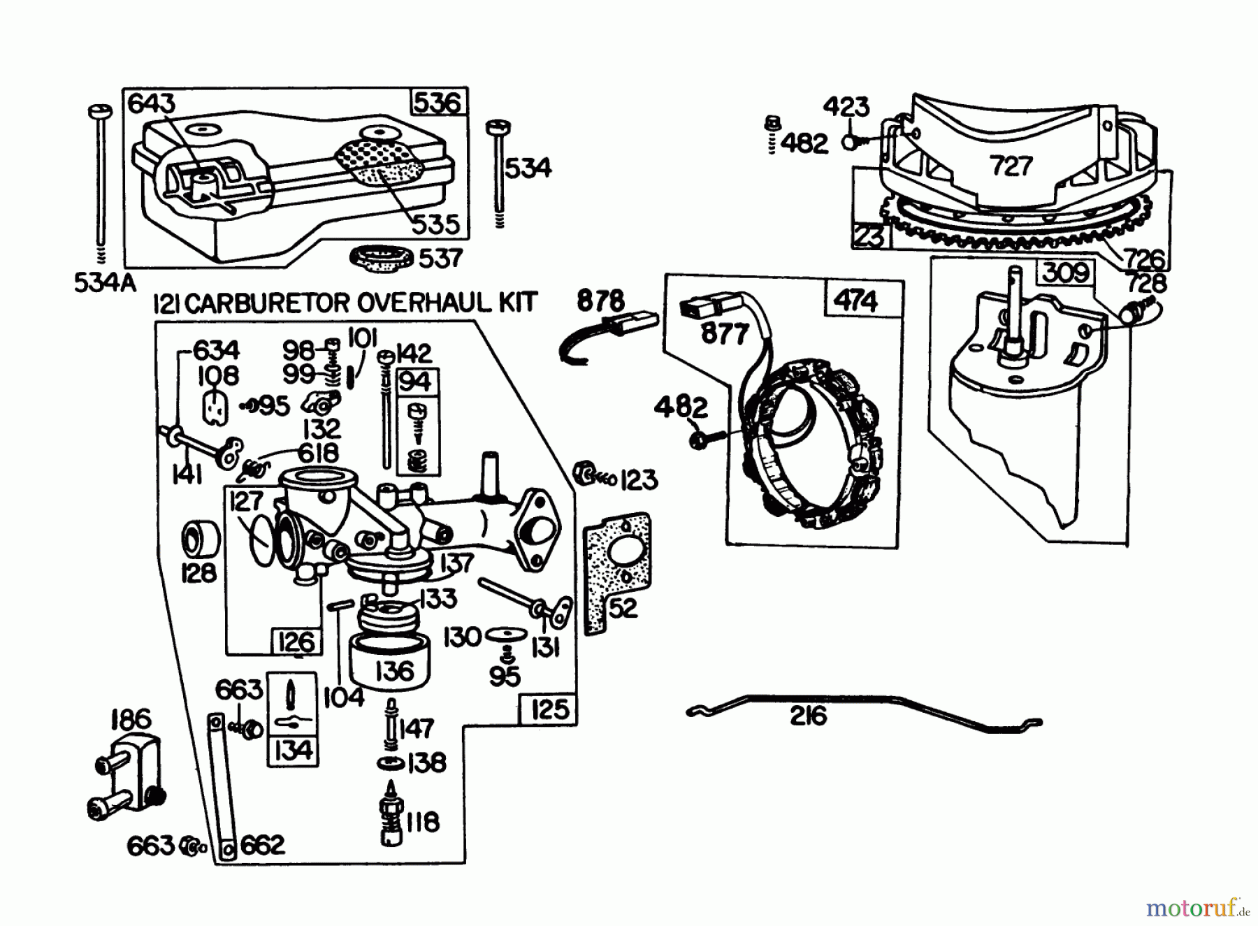 Toro Neu Mowers, Lawn & Garden Tractor Seite 1 57360 (11-32) - Toro 11-32 Lawn Tractor, 1979 (9000001-9999999) ENGINE BRIGGS & STRATTON MODEL 252707-0177-01 (MODEL 57360) #2