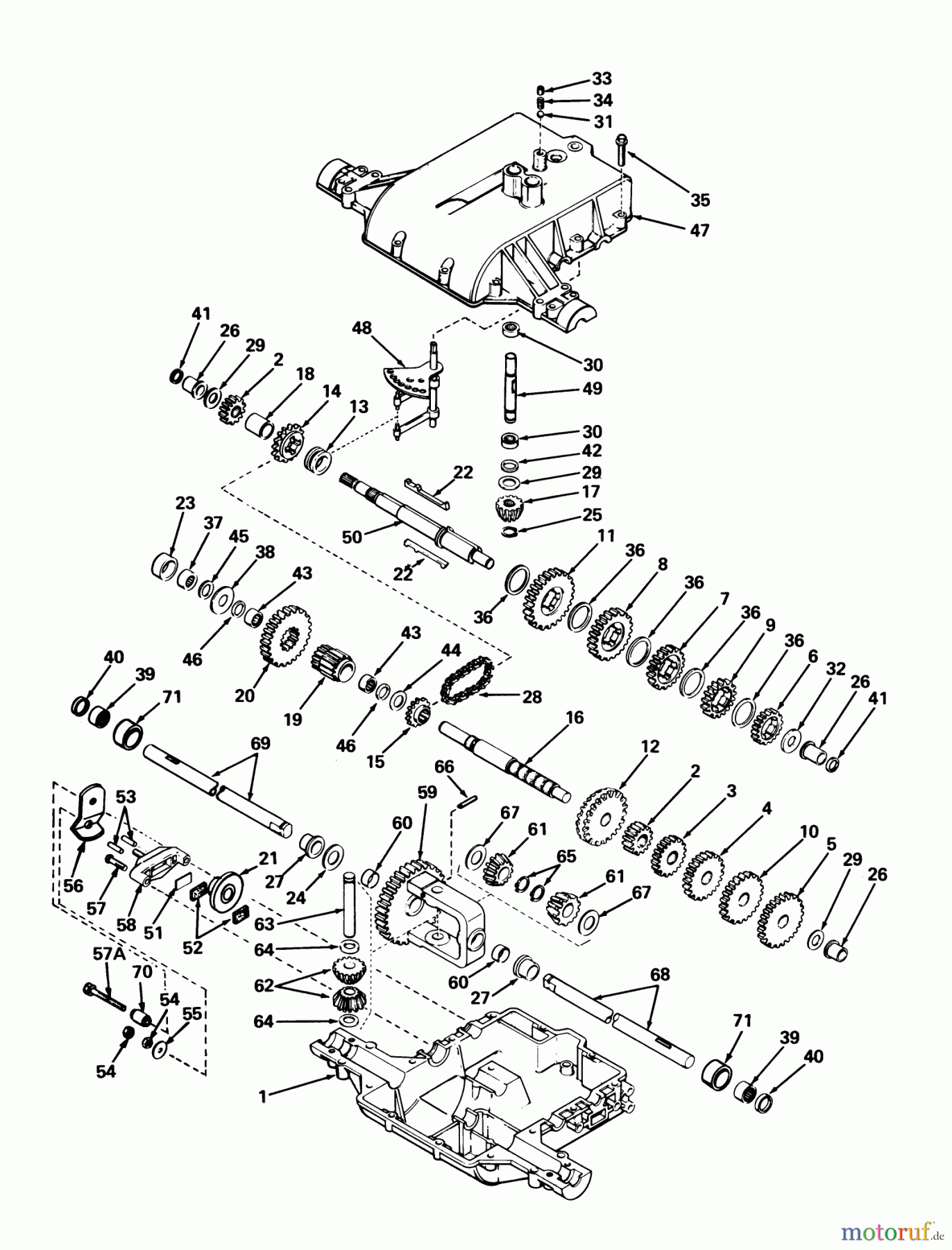  Toro Neu Mowers, Lawn & Garden Tractor Seite 1 57360 (11-32) - Toro 11-32 Lawn Tractor, 1979 (9000001-9999999) PEERLESS TRANSAXLE MODEL 801 A