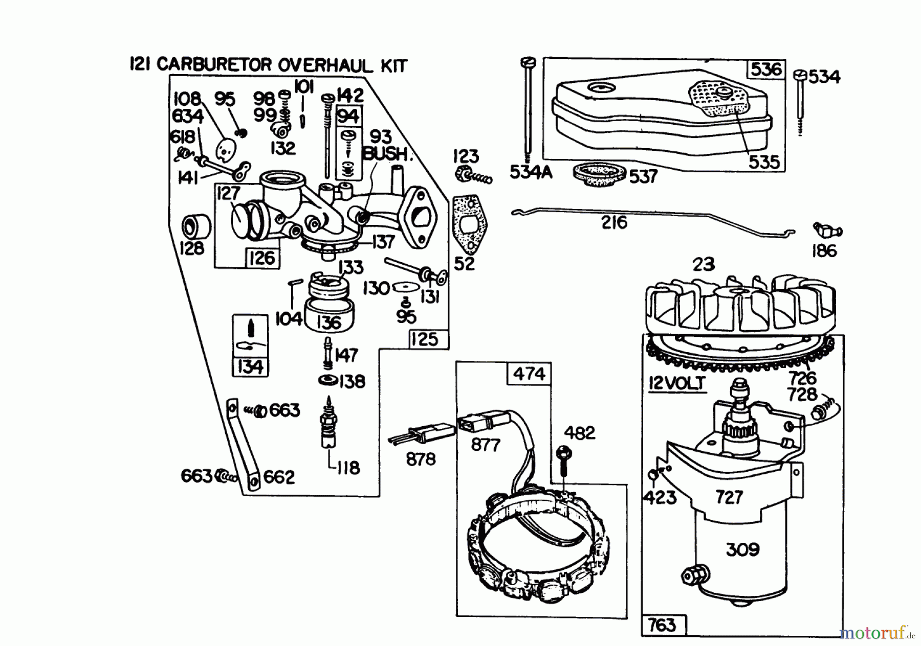 Toro Neu Mowers, Lawn & Garden Tractor Seite 1 57360 (11-32) - Toro 11-32 Lawn Tractor, 1980 (0000001-0999999) BRIGGS & STRATTON MODEL 191707-5641-01 (MODEL 57300) #1