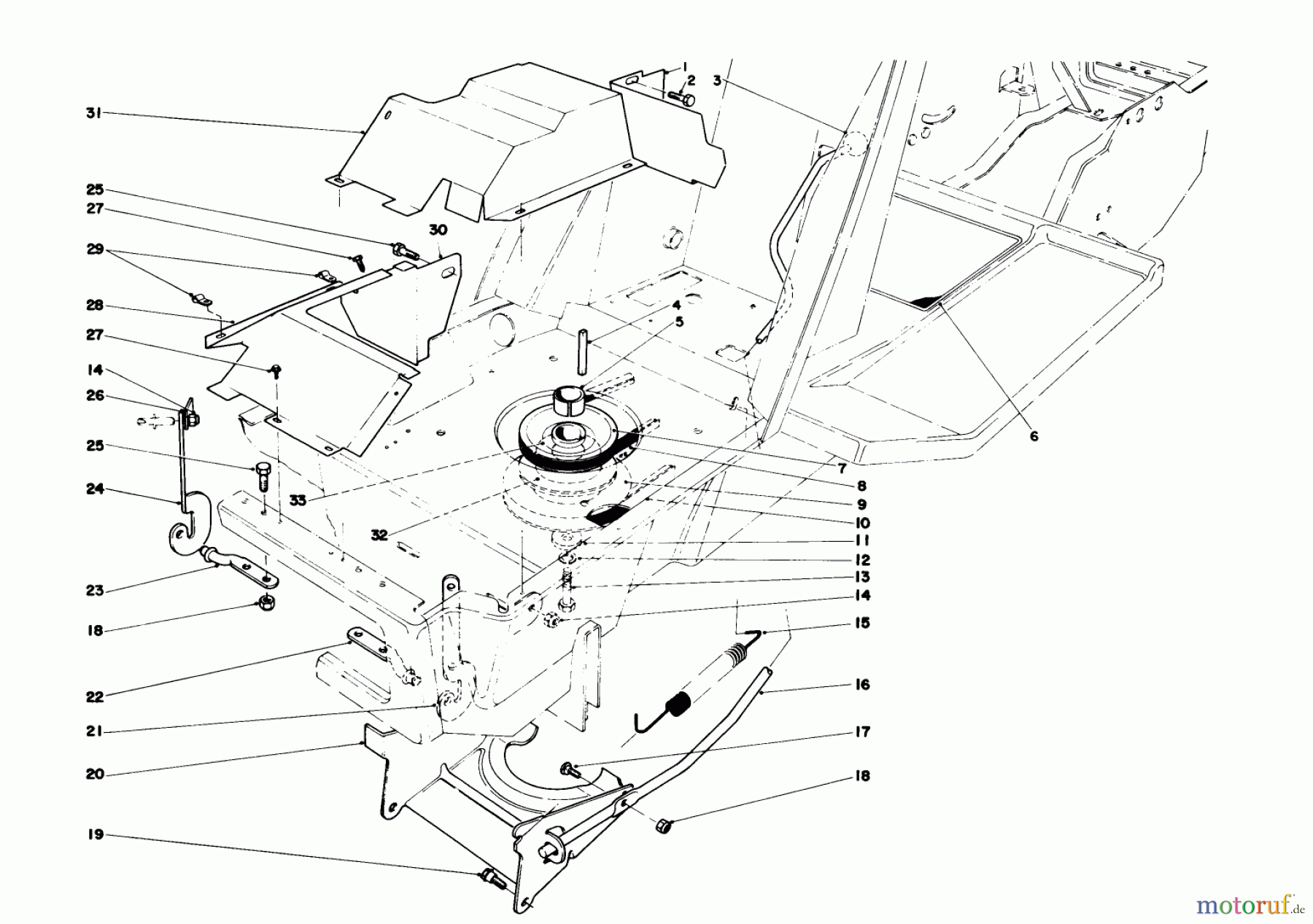  Toro Neu Mowers, Lawn & Garden Tractor Seite 1 57360 (11-32) - Toro 11-32 Lawn Tractor, 1980 (0000001-0999999) CLUTCH & ACTUATOR ASSEMBLY