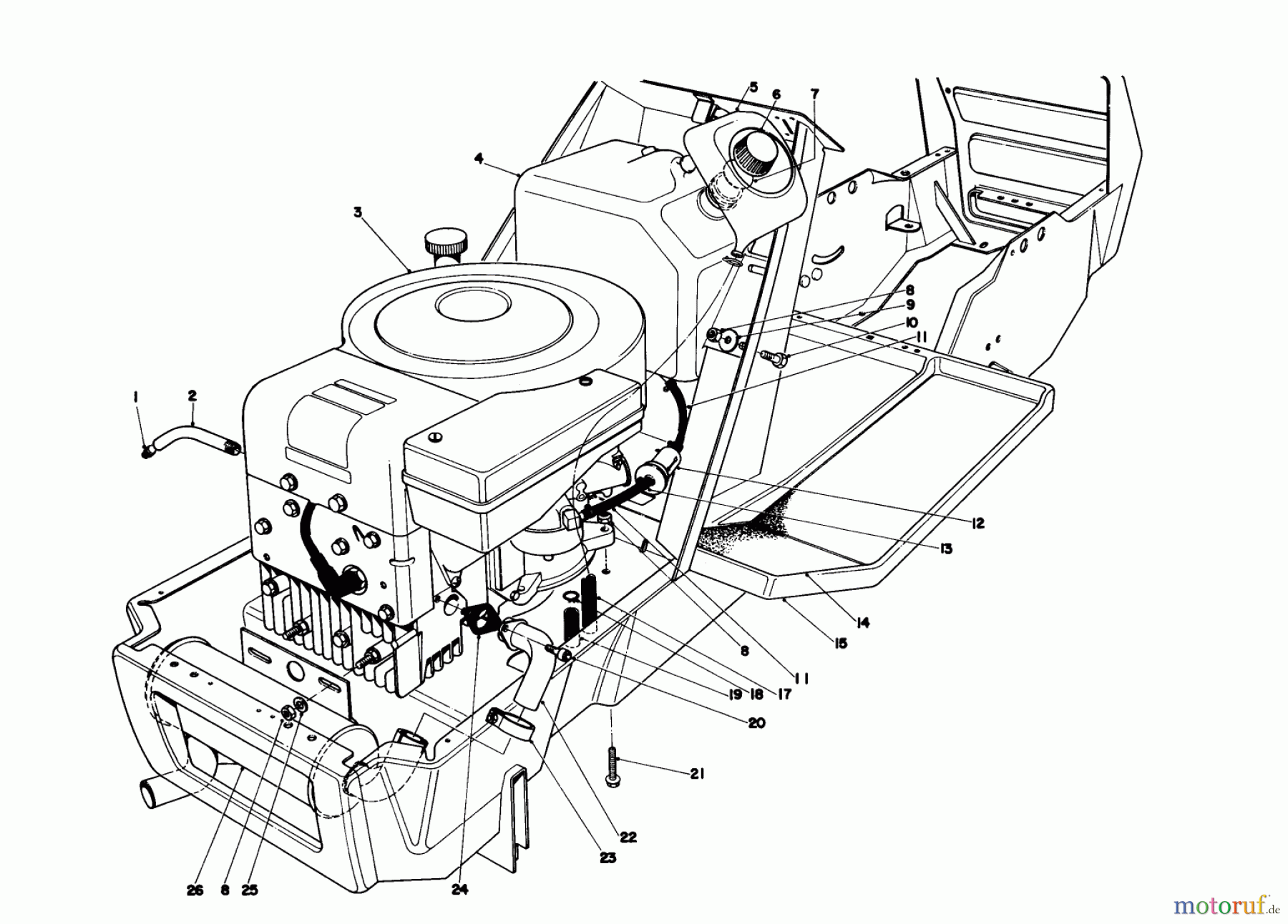 Toro Neu Mowers, Lawn & Garden Tractor Seite 1 57360 (11-32) - Toro 11-32 Lawn Tractor, 1980 (0000001-0999999) ENGINE ASSEMBLY MODEL 57300