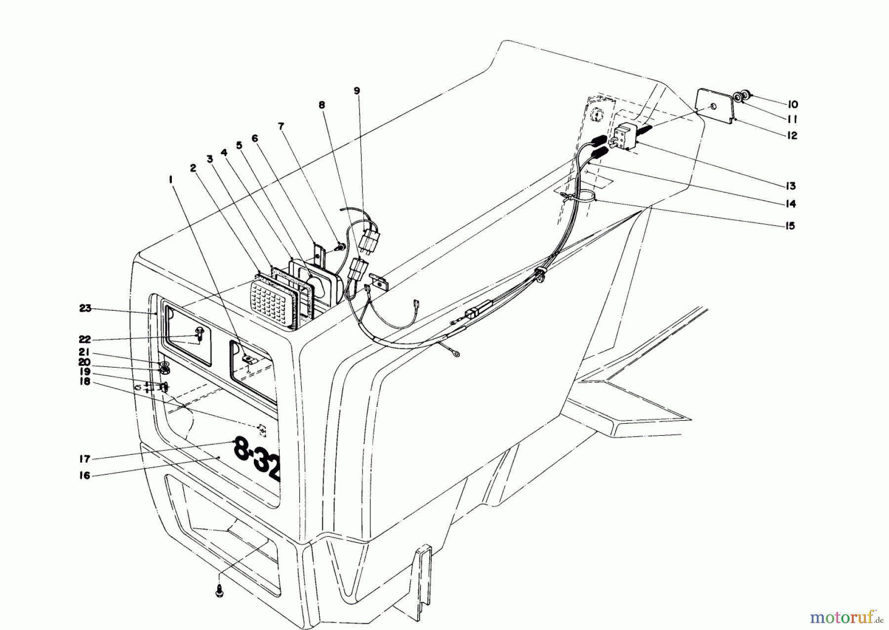 Toro Neu Mowers, Lawn & Garden Tractor Seite 1 57360 (11-32) - Toro 11-32 Lawn Tractor, 1980 (0000001-0999999) HEADLIGHT KIT NO. 38-5760
