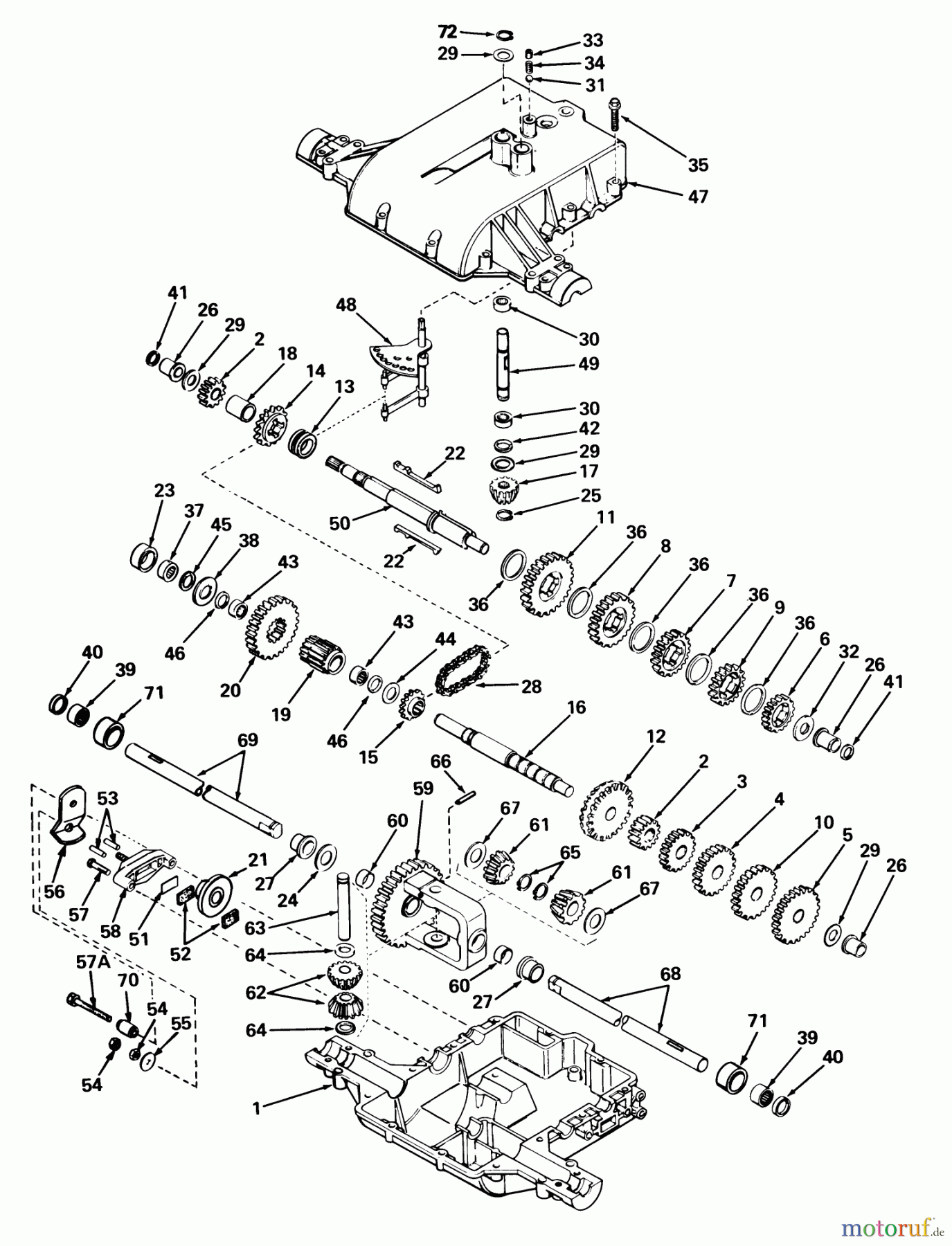 Toro Neu Mowers, Lawn & Garden Tractor Seite 1 57360 (11-32) - Toro 11-32 Lawn Tractor, 1980 (0000001-0999999) PEERLESS TRANSAXLE MODEL 801B