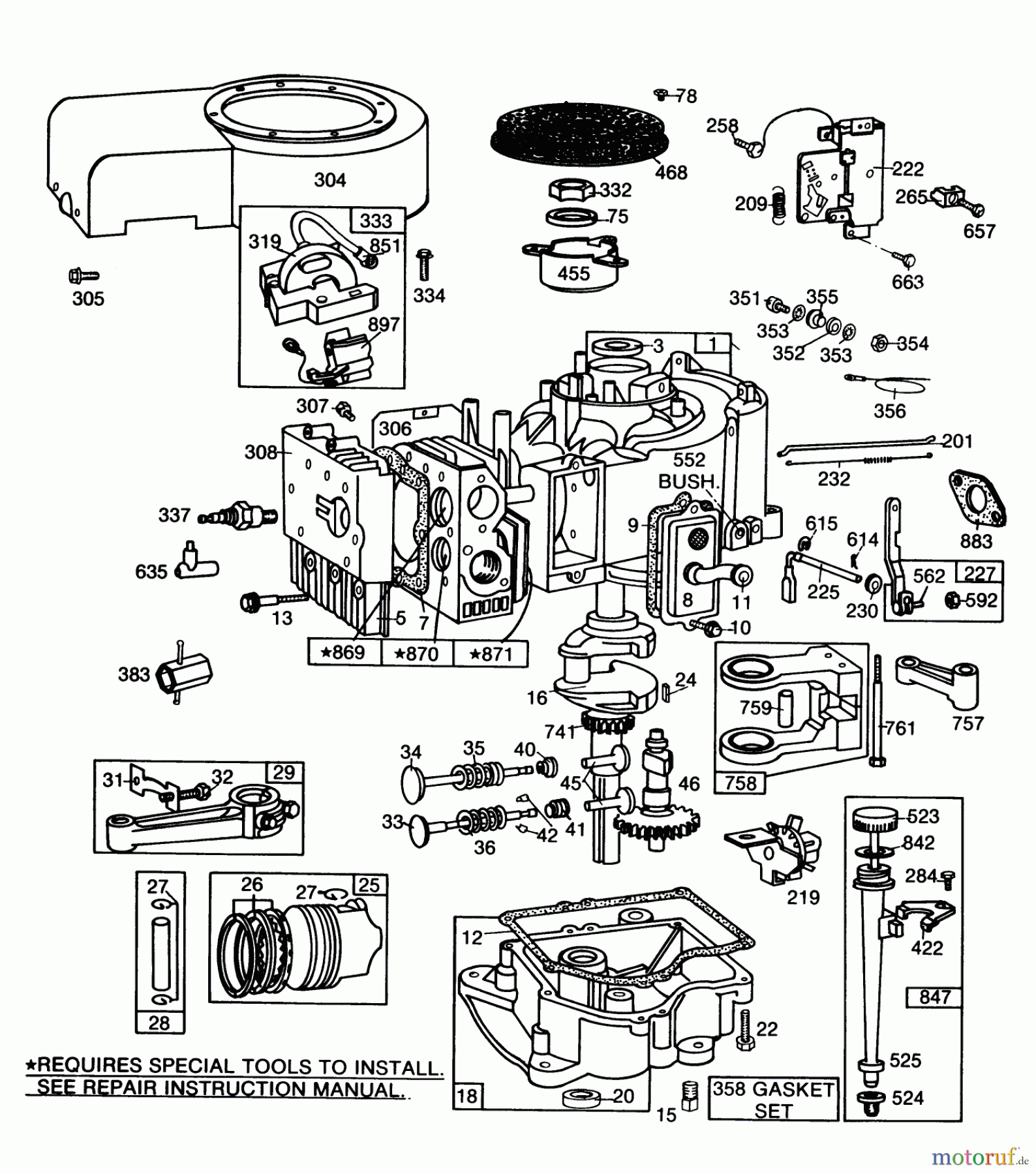 Toro Neu Mowers, Lawn & Garden Tractor Seite 1 57360 (11-32) - Toro 11-32 Lawn Tractor, 1984 (4000001-4999999) ENGINE BRIGGS & STRATTON MODEL 253707-0157-01 (MODEL 57360) #1