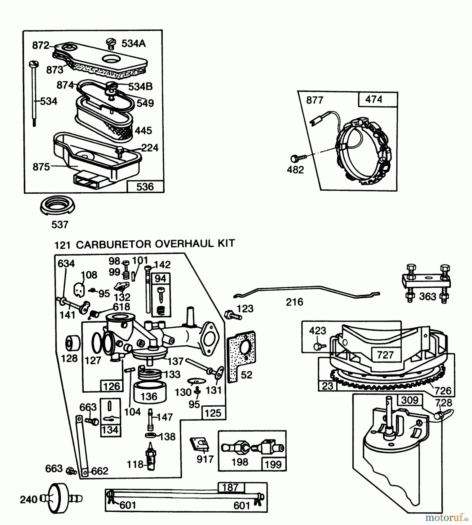 Toro Neu Mowers, Lawn & Garden Tractor Seite 1 57360 (11-32) - Toro 11-32 Lawn Tractor, 1984 (4000001-4999999) ENGINE BRIGGS & STRATTON MODEL 253707-0157-01 (MODEL 57360) #2