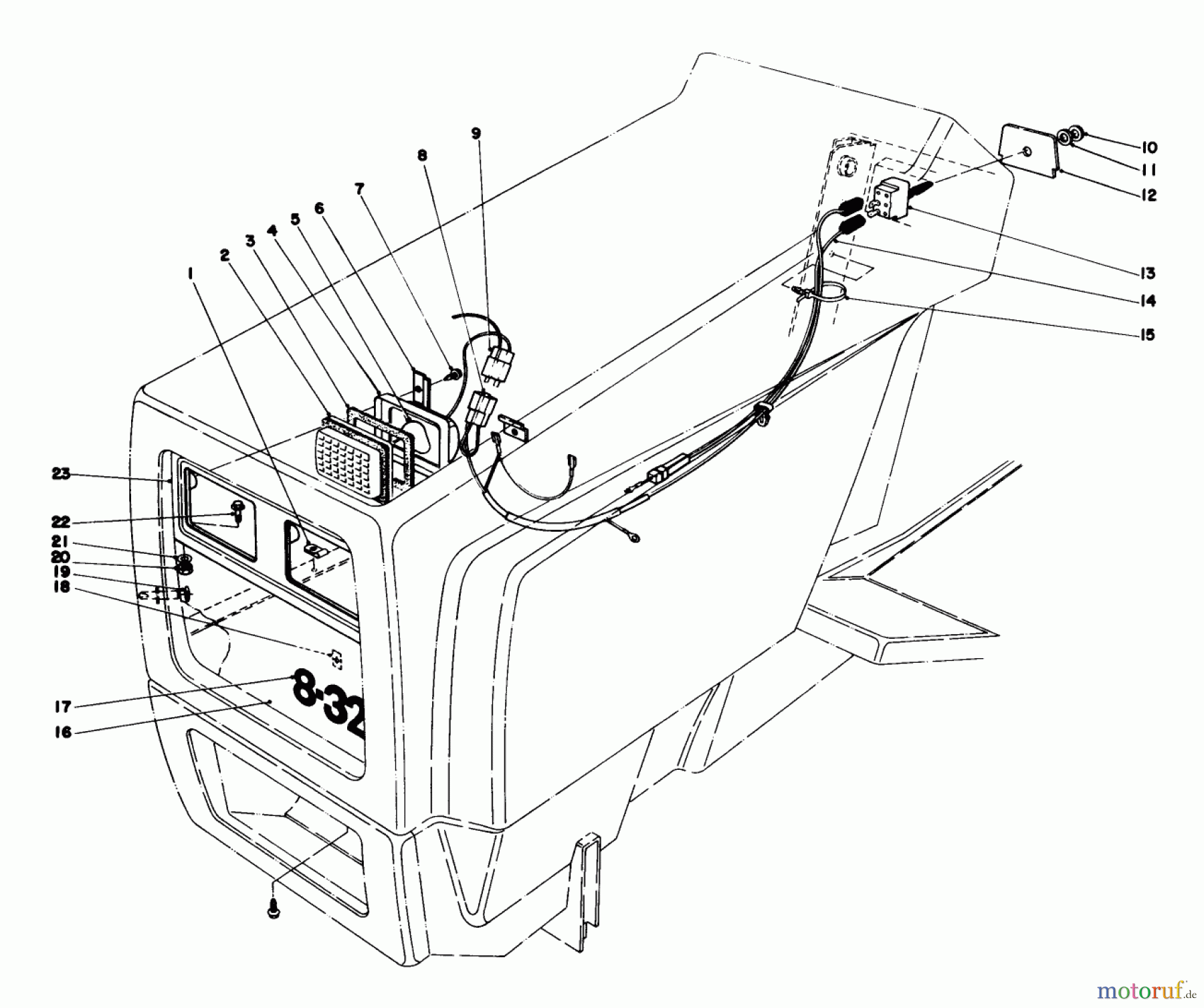  Toro Neu Mowers, Lawn & Garden Tractor Seite 1 57360 (11-32) - Toro 11-32 Lawn Tractor, 1984 (4000001-4999999) HEADLIGHT KIT NO. 38-5760 (OPTIONAL)