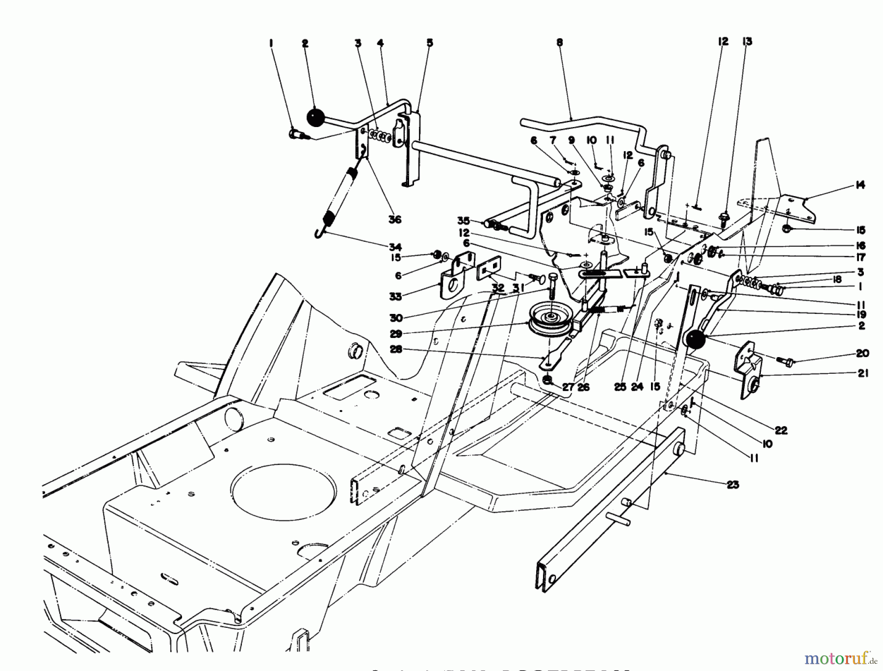 Toro Neu Mowers, Lawn & Garden Tractor Seite 1 57360 (11-32) - Toro 11-32 Lawn Tractor, 1984 (4000001-4999999) SHIFT & CLUTCH ASSEMBLY