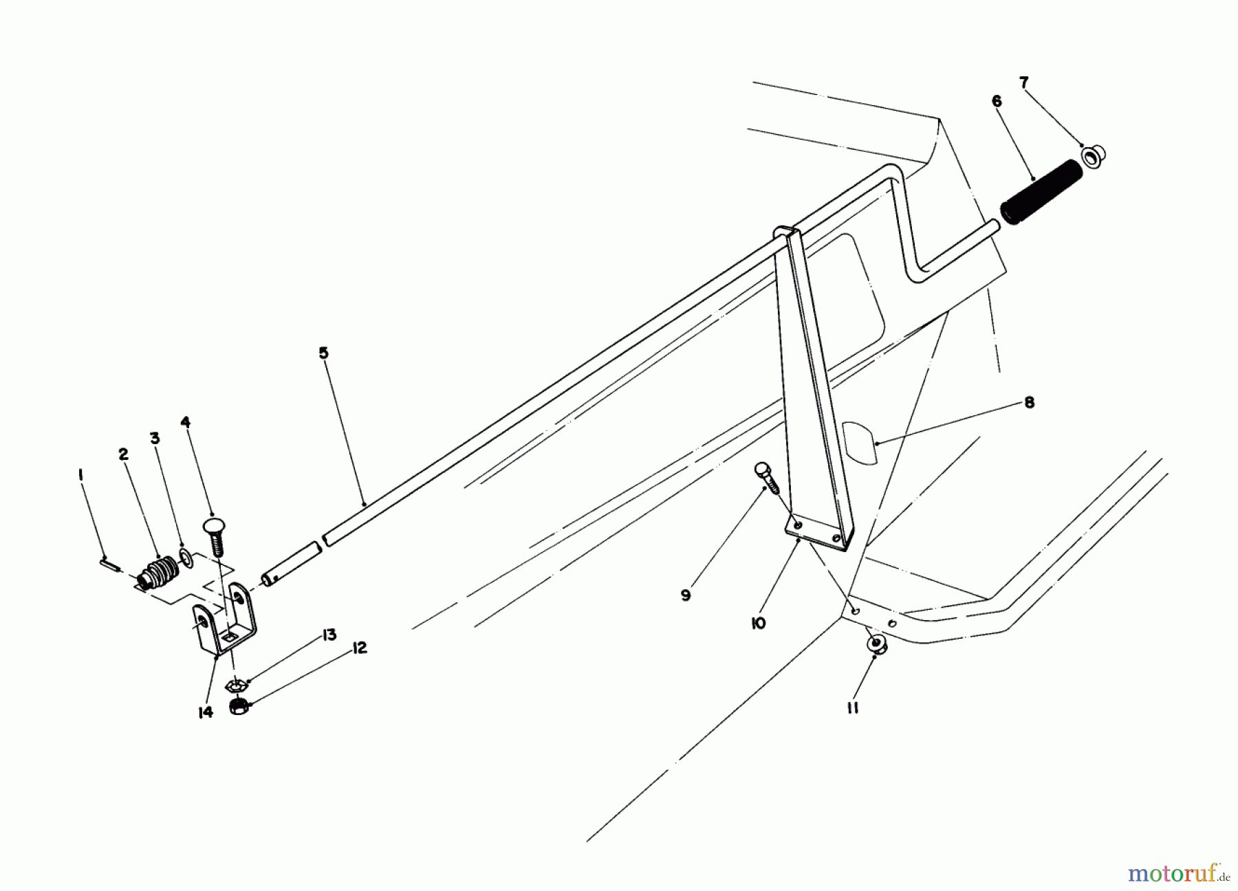  Toro Neu Mowers, Lawn & Garden Tractor Seite 1 57360 (11-32) - Toro 11-32 Lawn Tractor, 1985 (5000001-5999999) CHUTE CONTROL ASSEMBLY 36