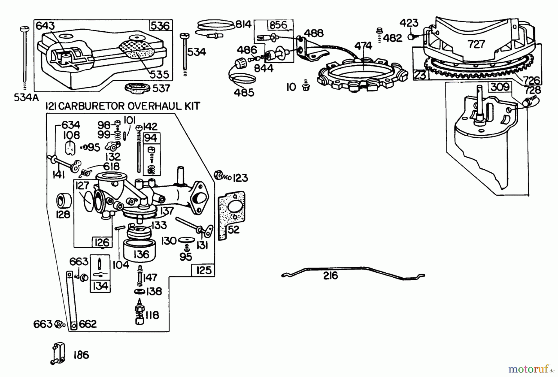 Toro Neu Mowers, Lawn & Garden Tractor Seite 1 57356 (11-42) - Toro 11-42 Lawn Tractor, 1978 (8000001-8999999) BRIGGS & STRATTON MODEL 252707-0146-41