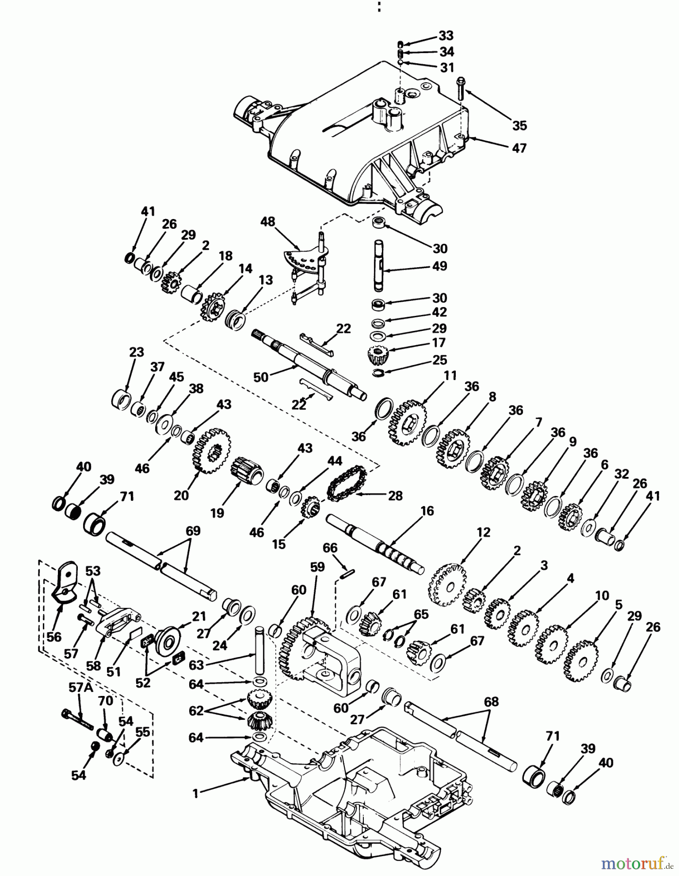  Toro Neu Mowers, Lawn & Garden Tractor Seite 1 57356 (11-42) - Toro 11-42 Lawn Tractor, 1979 (9000001-9999999) PEERLESS TRANSAXLE MODEL 801 A