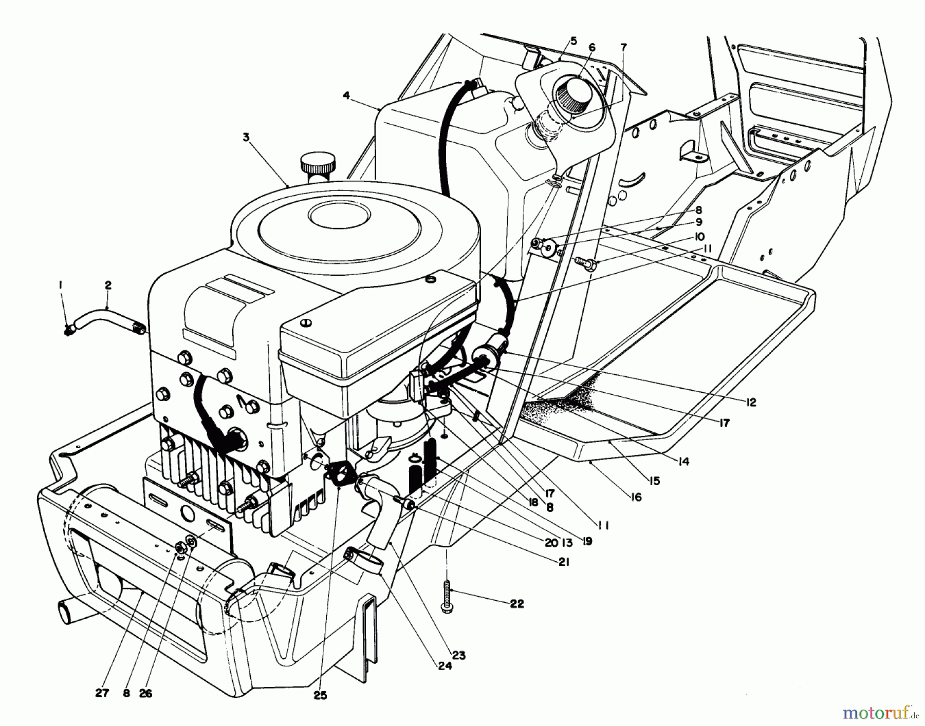 Toro Neu Mowers, Lawn & Garden Tractor Seite 1 57356 (11-42) - Toro 11-42 Lawn Tractor, 1980 (0000001-0999999) ENGINE ASSEMBLY
