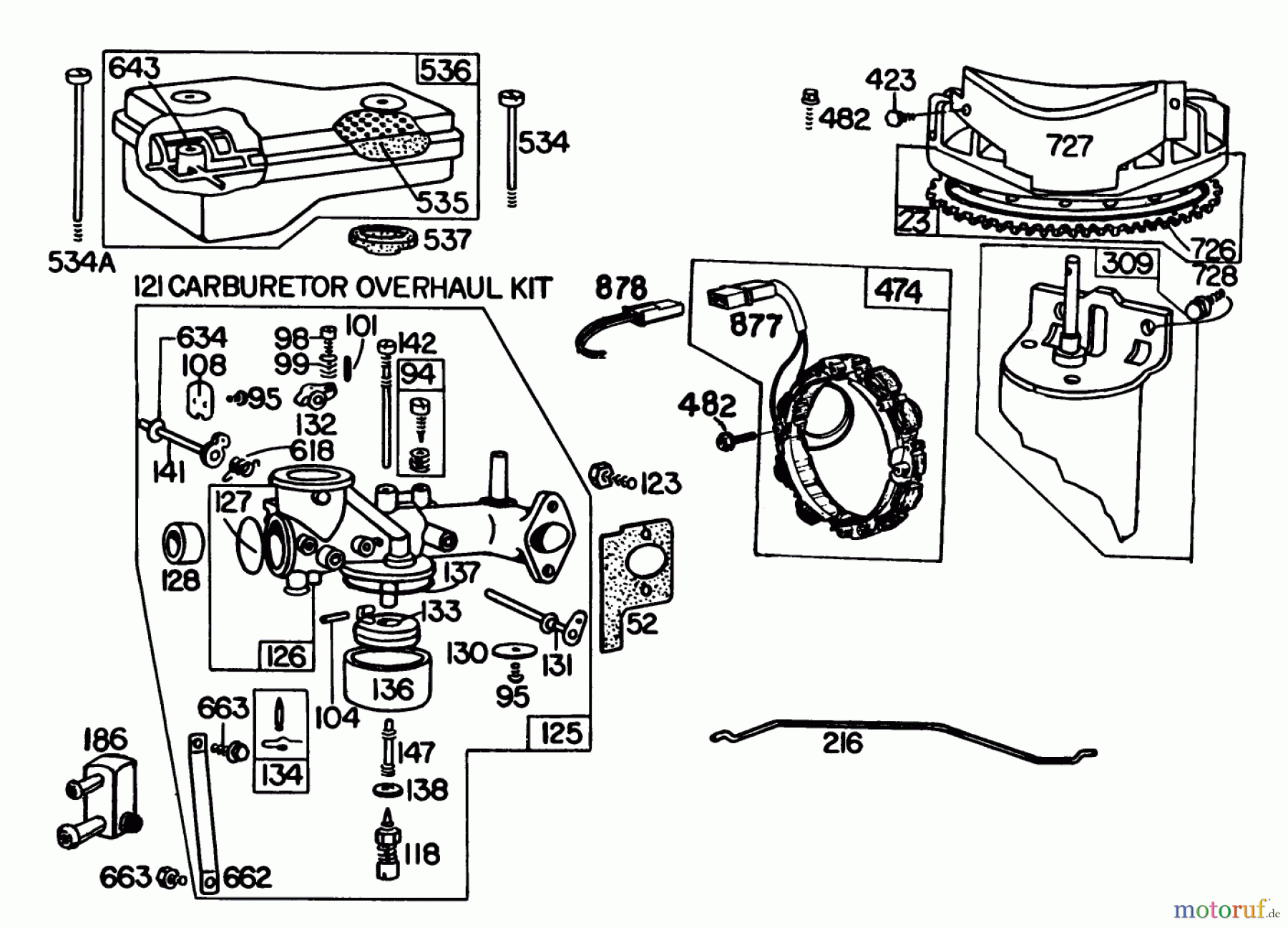 Toro Neu Mowers, Lawn & Garden Tractor Seite 1 57356 (11-42) - Toro 11-42 Lawn Tractor, 1980 (0000001-0999999) ENGINE BRIGGS & STRATTON MODEL 252707-0177-01 #2