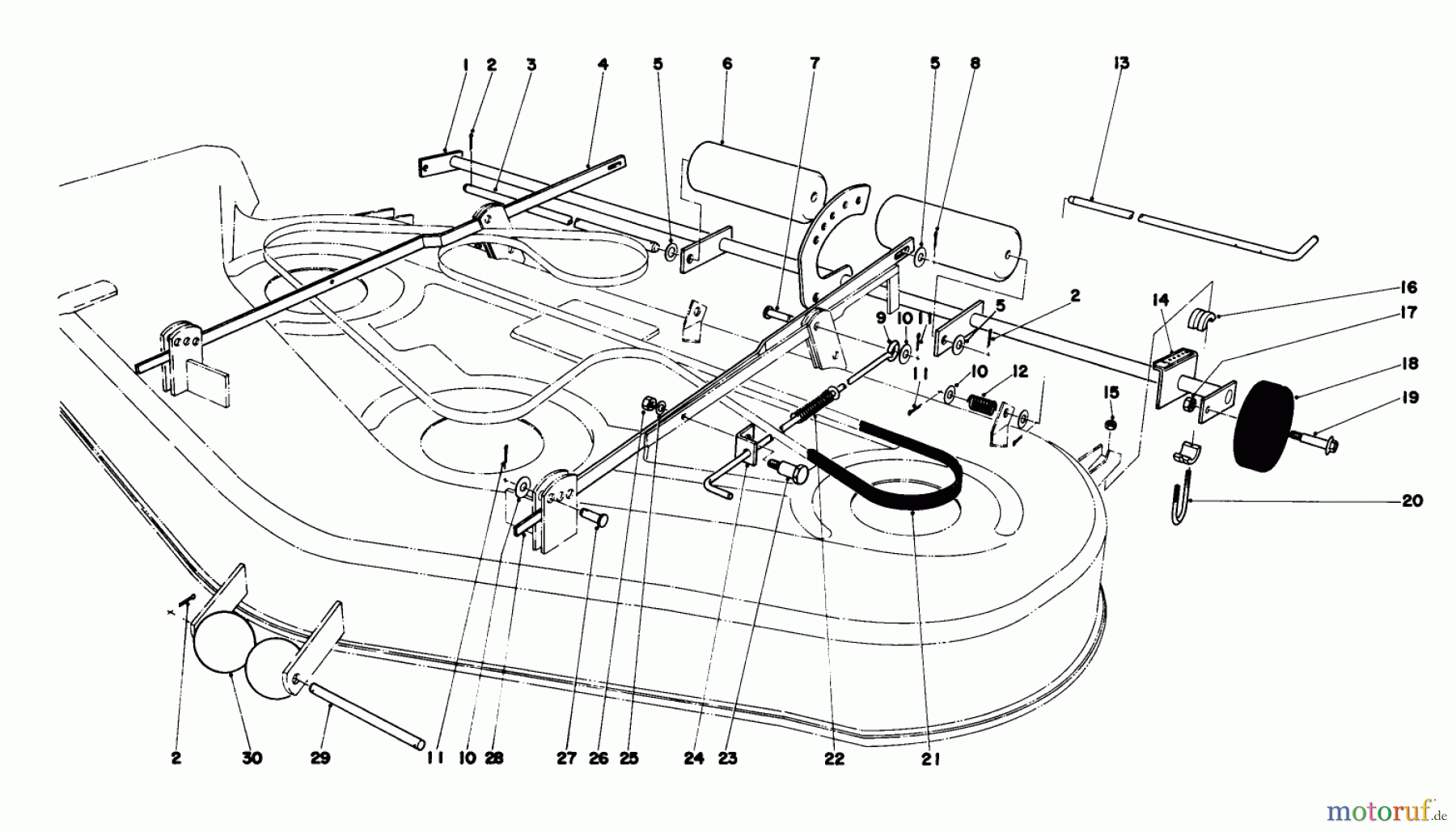  Toro Neu Mowers, Lawn & Garden Tractor Seite 1 57356 (11-42) - Toro 11-42 Lawn Tractor, 1980 (0000001-0999999) MOWER LIFT ASSEMBLY